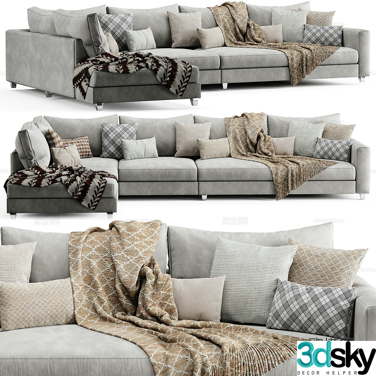 Corner sofa multi-person sofa 3d model
