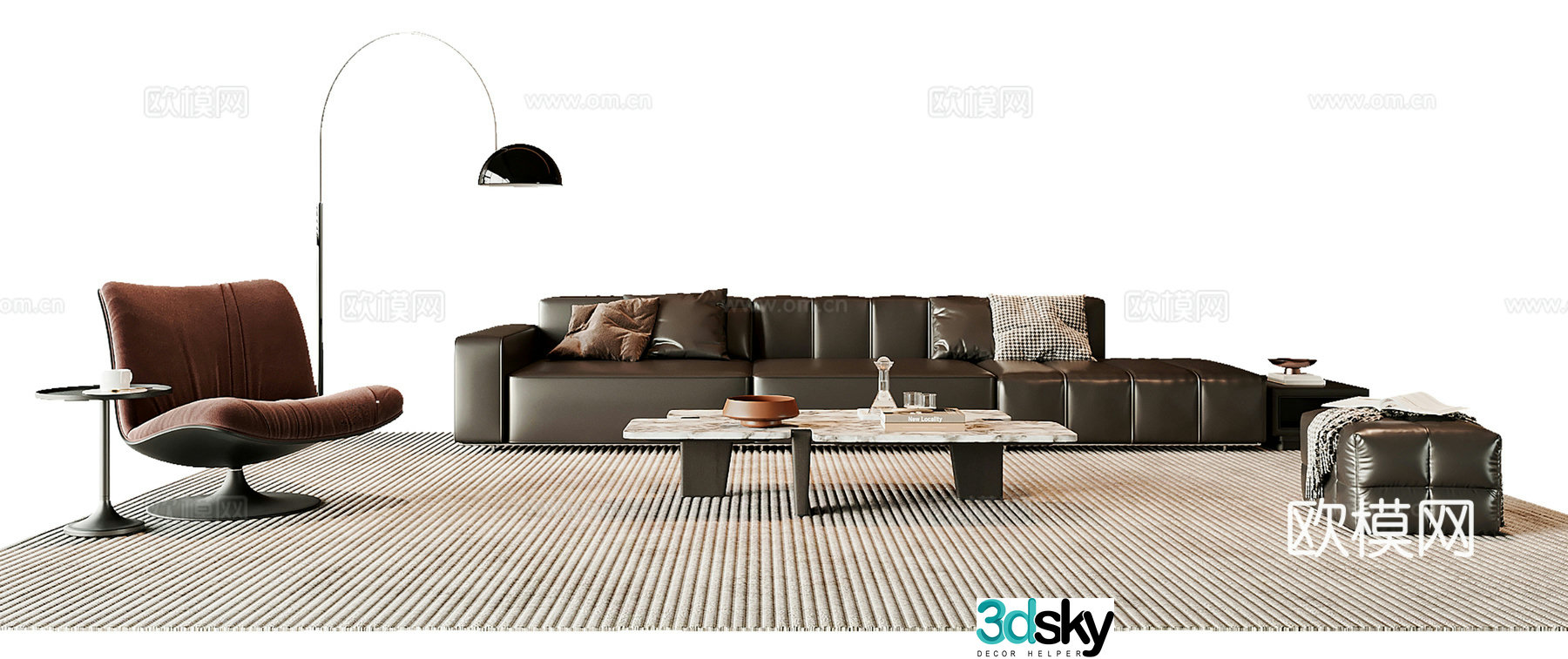 Italian combination sofa 3D model