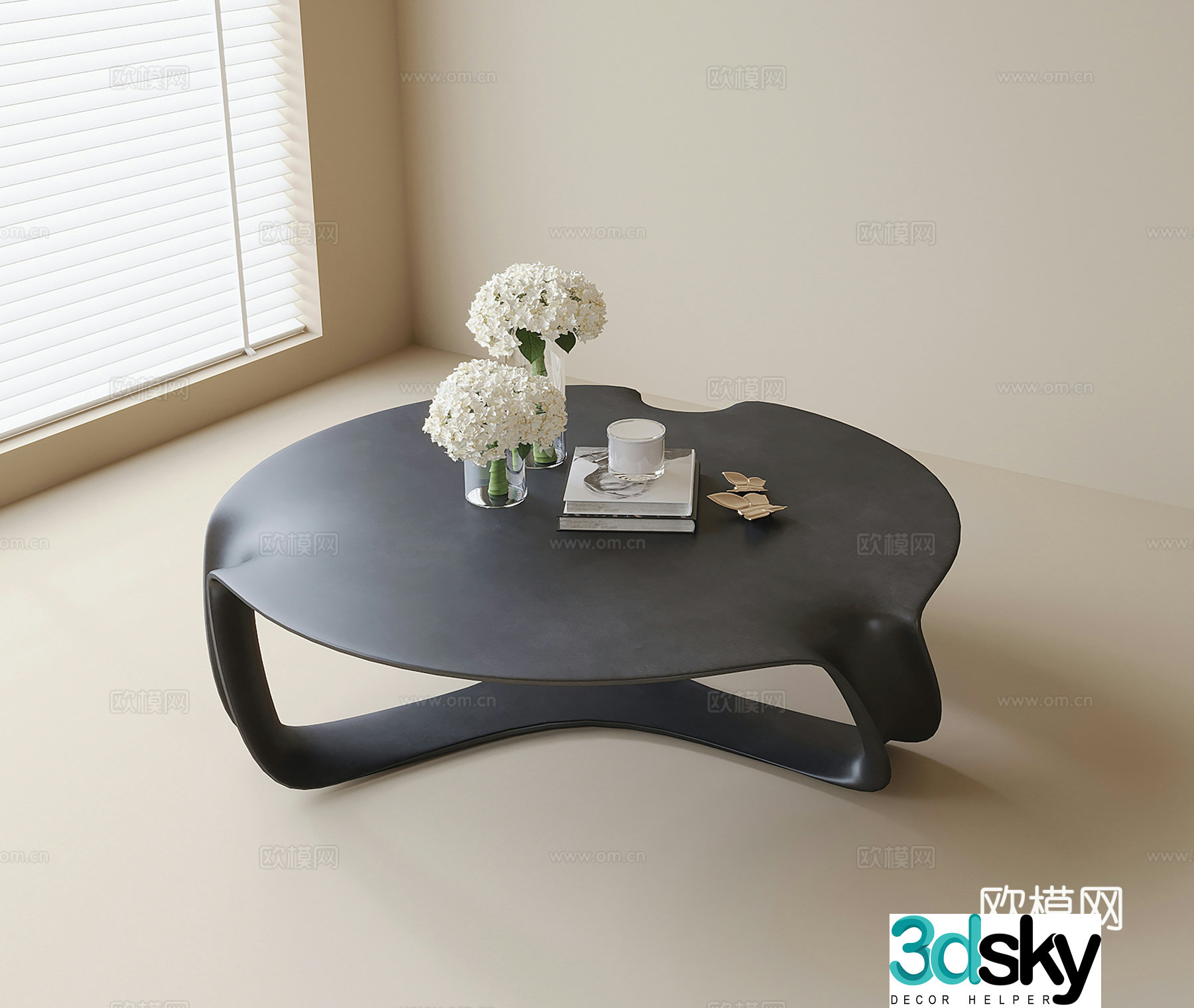 Modern round coffee table 3d model