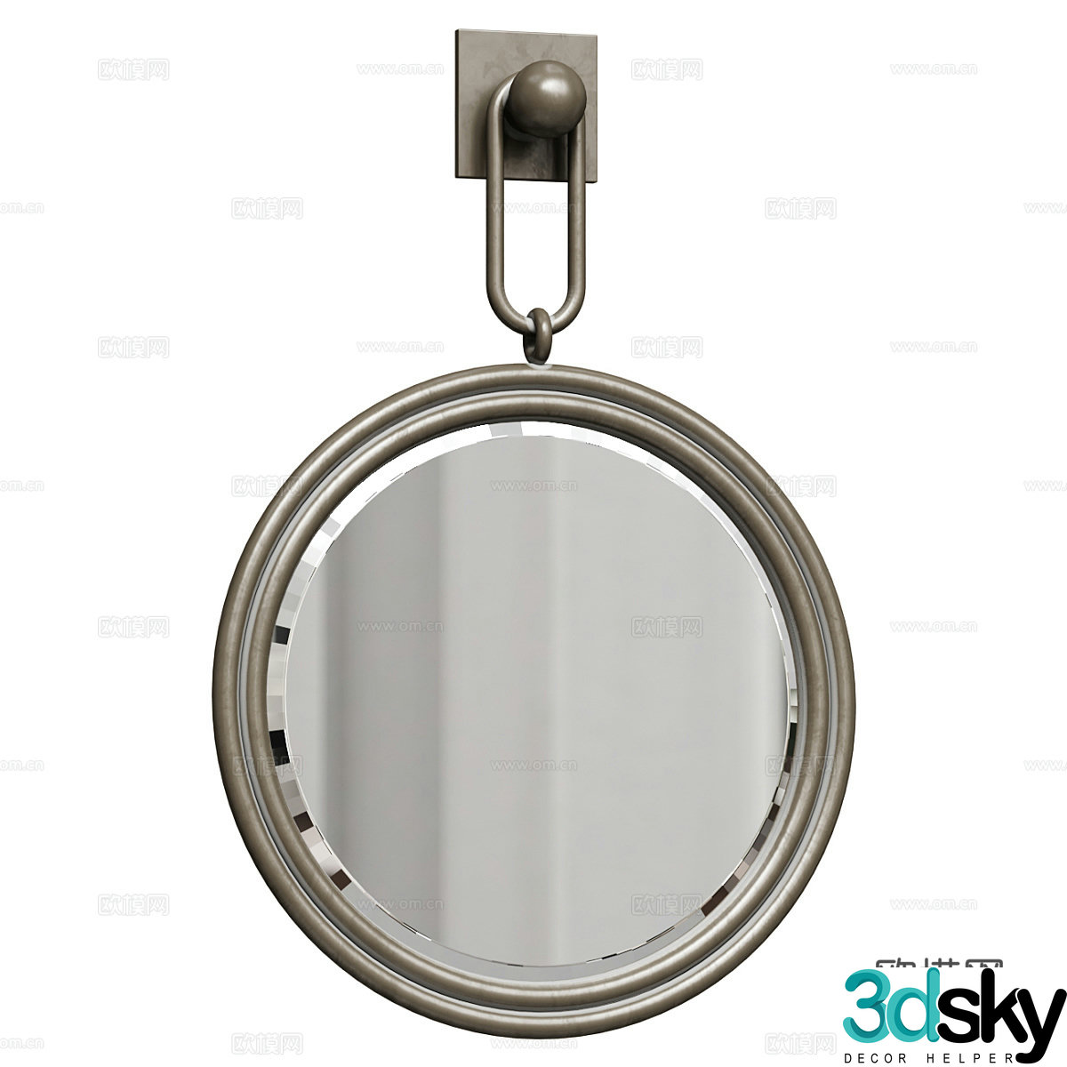 Modern round hanging mirror mirror 3d model