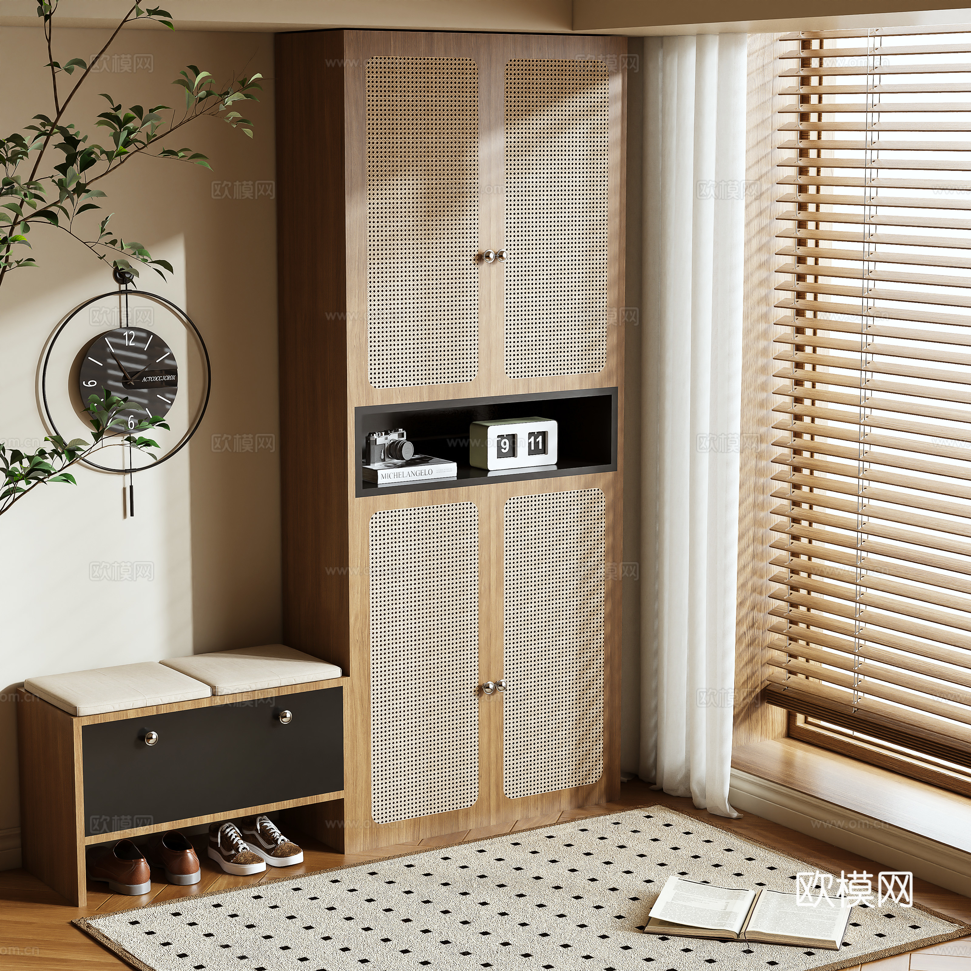 Middle-aged shoe cabinet 3D model