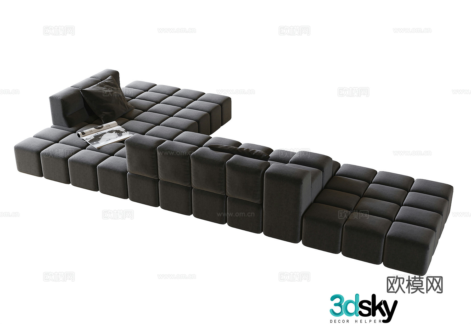 Modern multi-person sofa corner sofa 3d model
