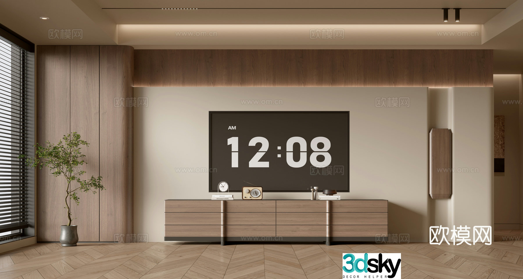 Wasabi TV background wall 3d model