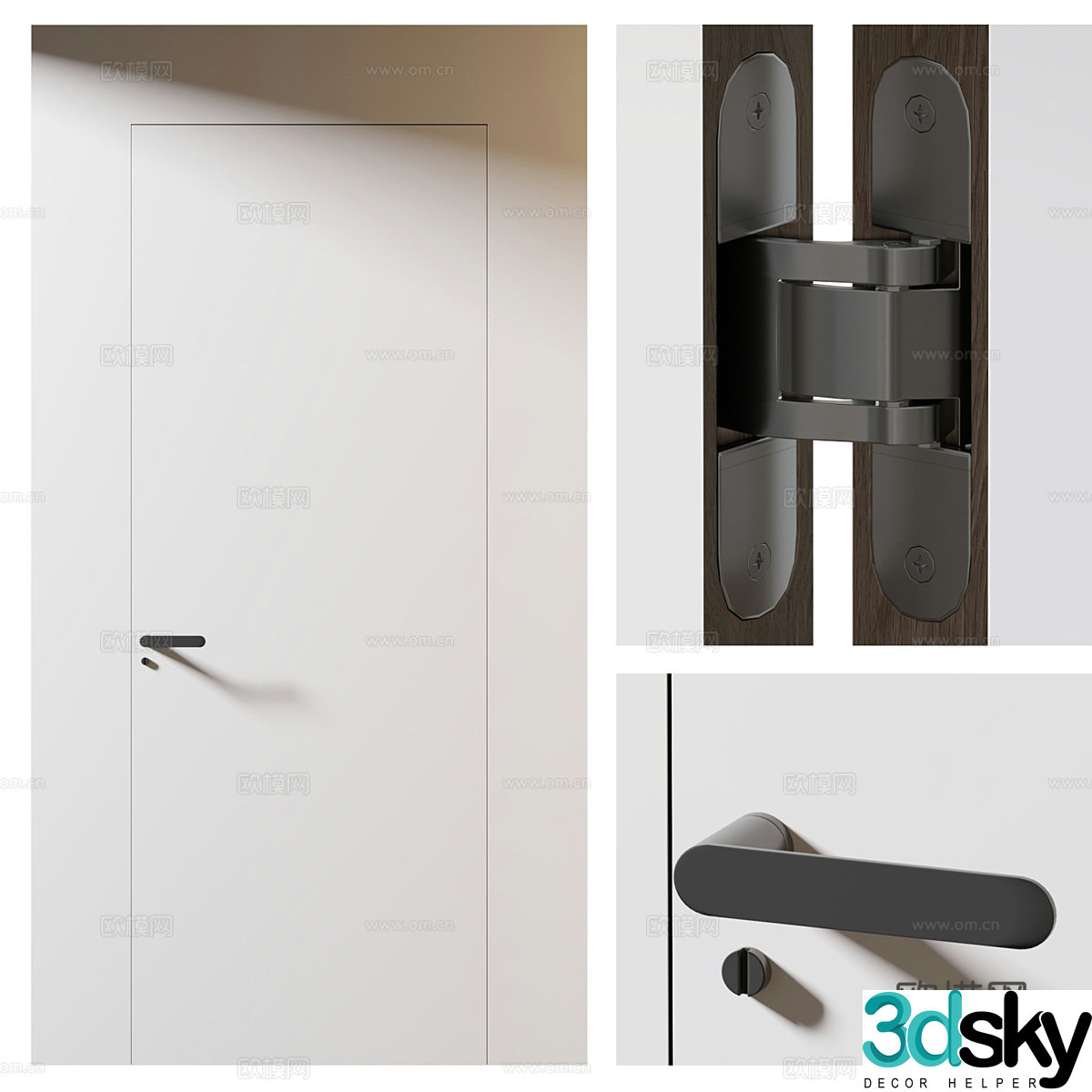 Bedroom door swing door 3d model