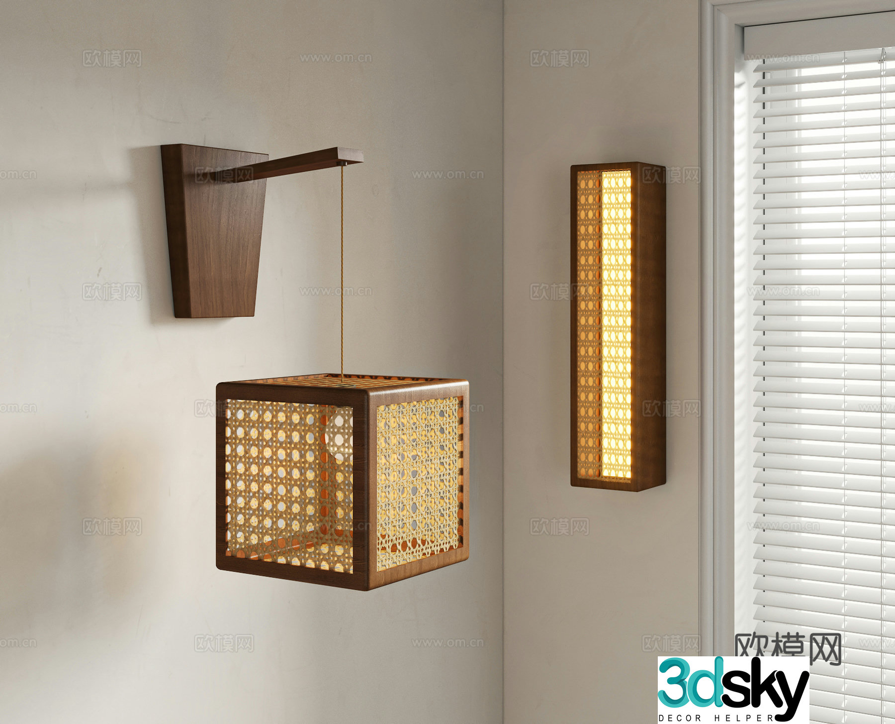 Wasabi woven wall lamp 3D model