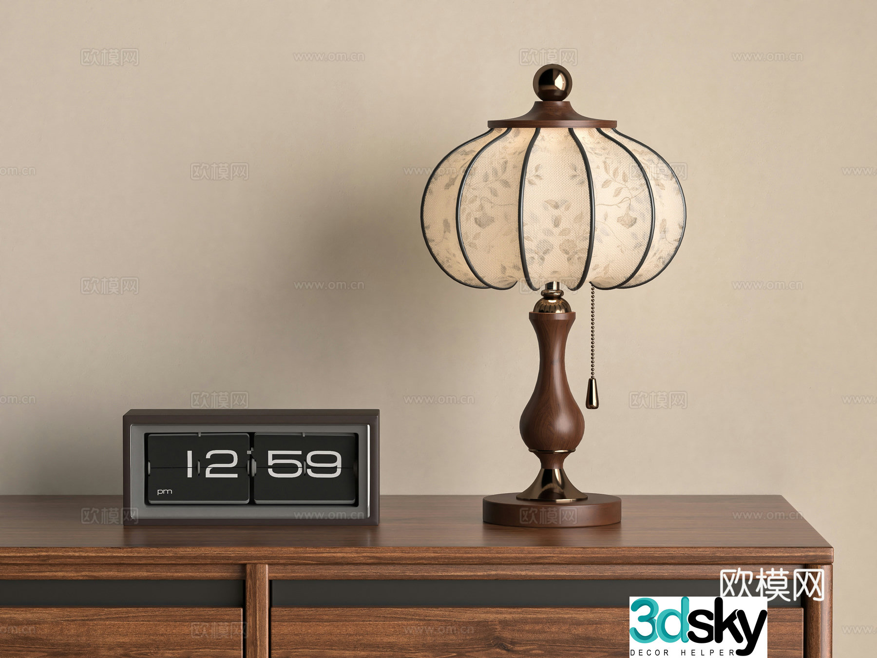 3D model of medieval style table lamp