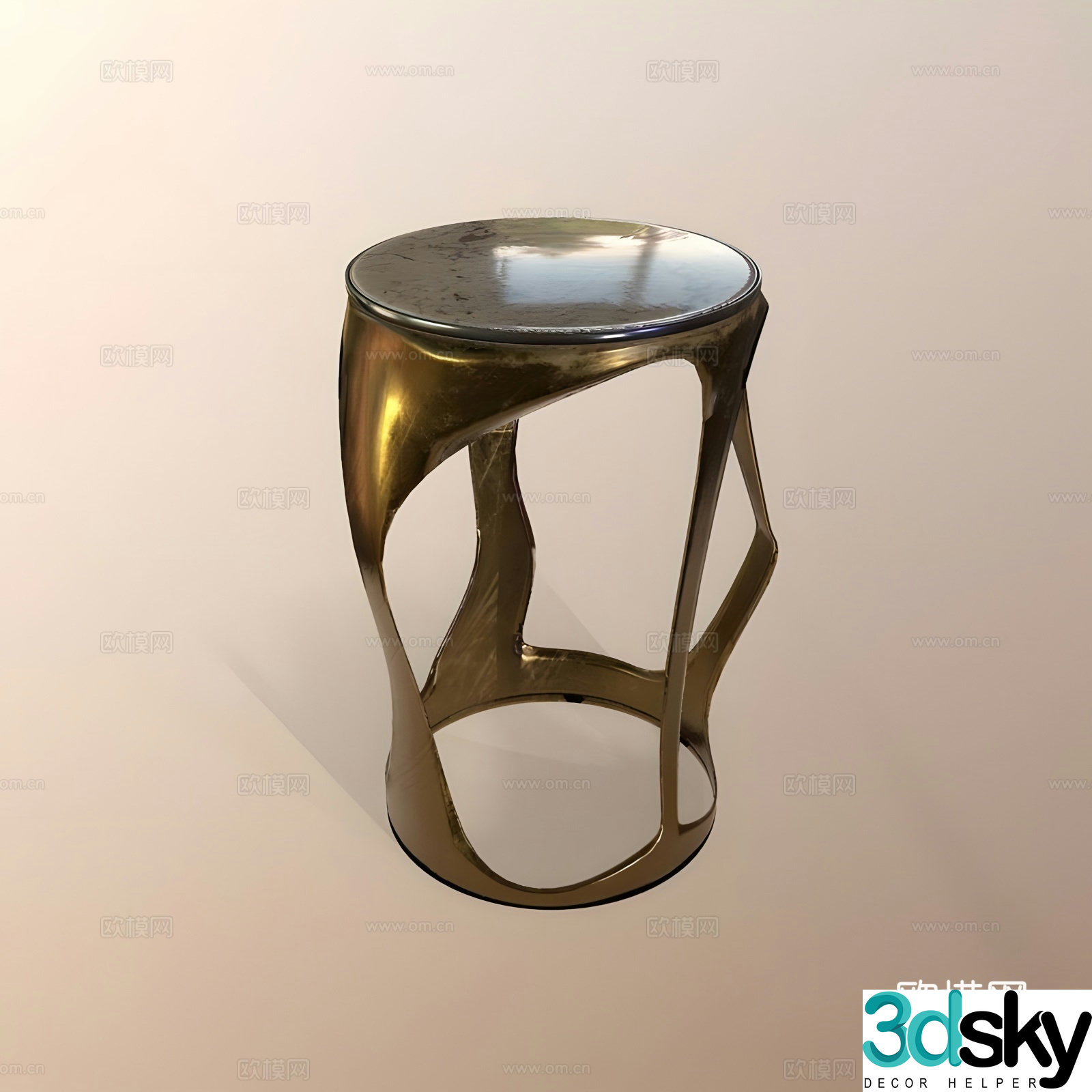 Stool Golden Stool 3D Model