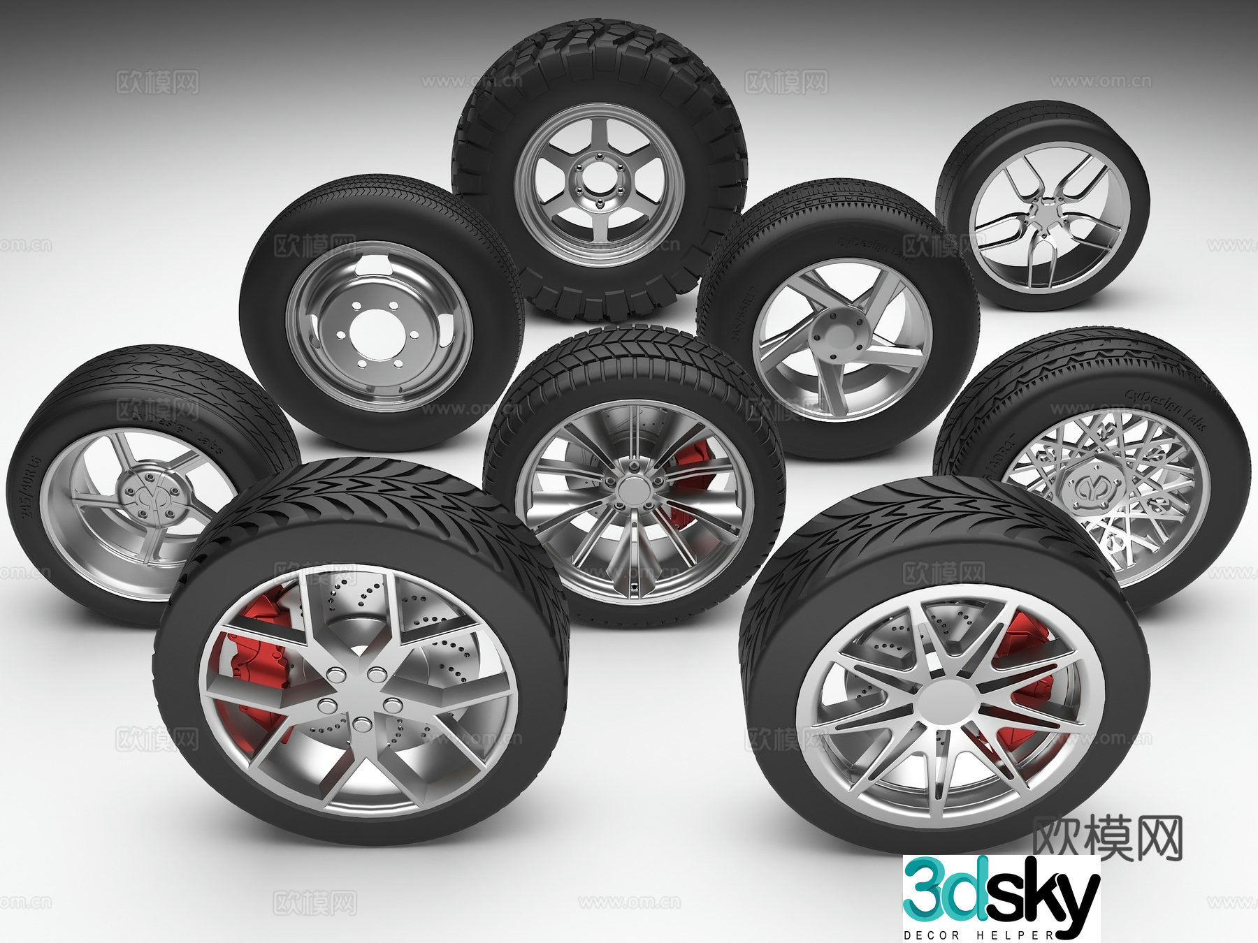 Tires wheel hub sports car tires sports car wheel hub car tire truck tire motor wheel 3d model