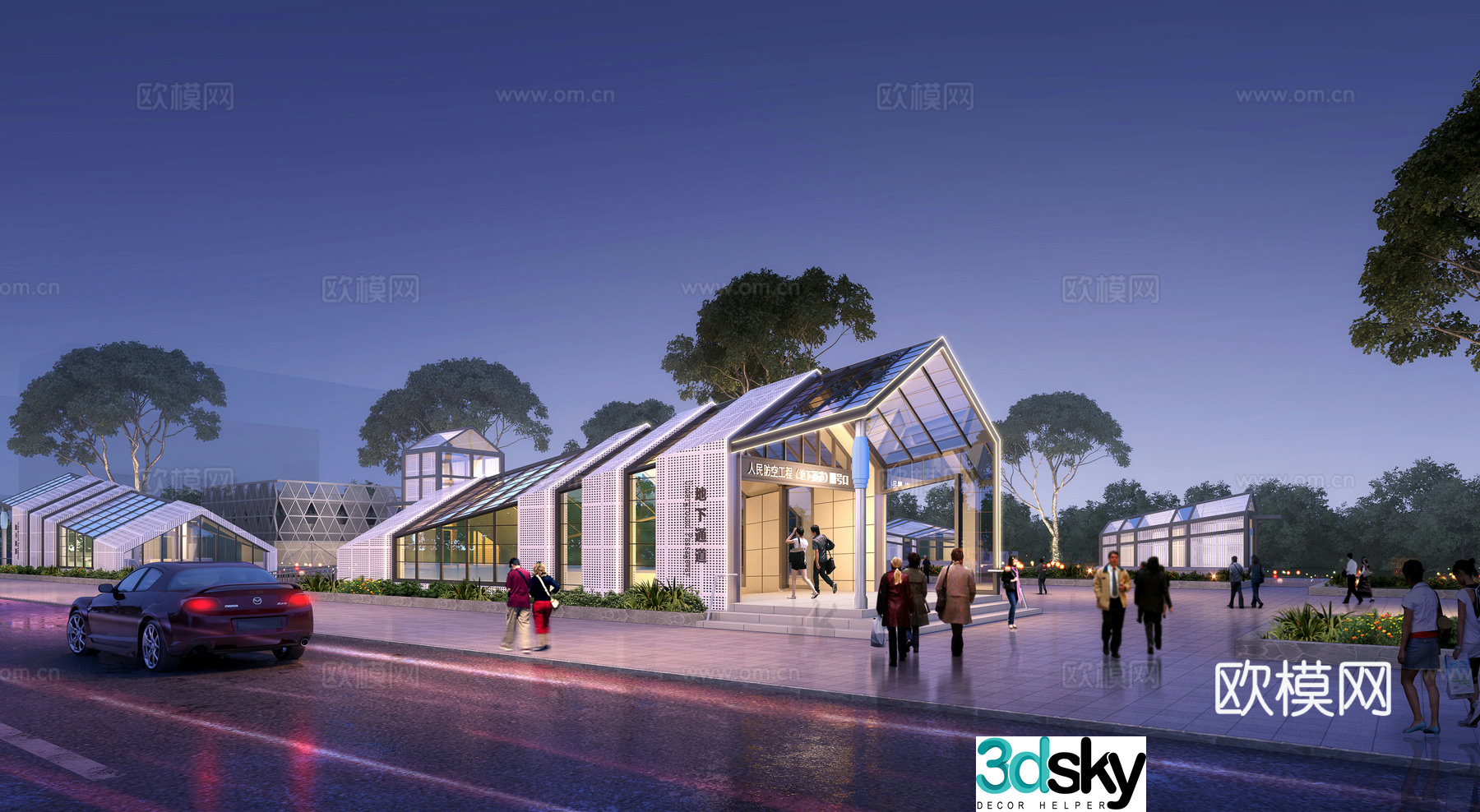 Modern subway station 3D model