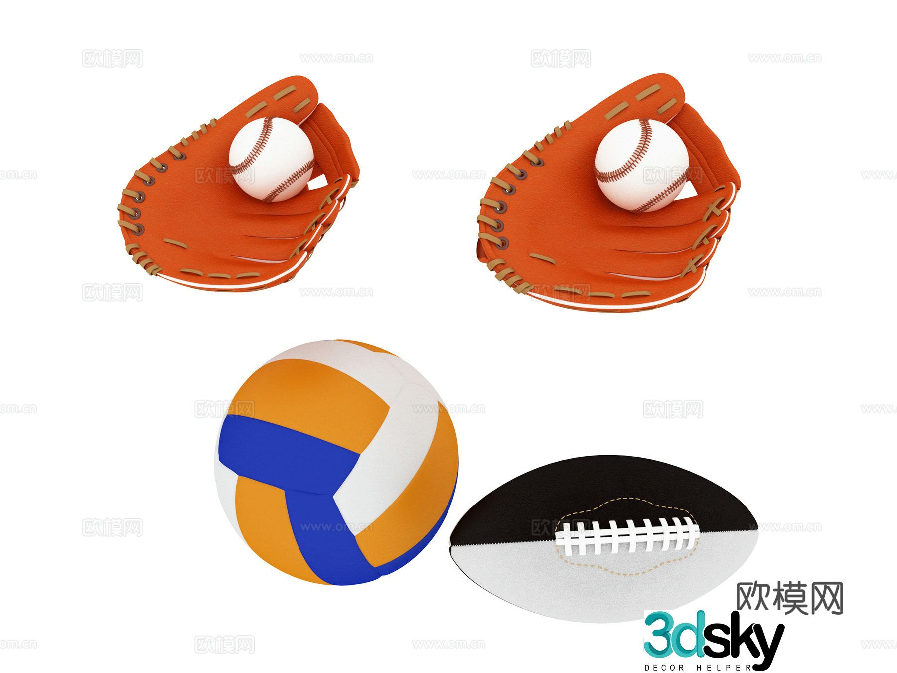 Sports Goods Ball Baseball 3d Model