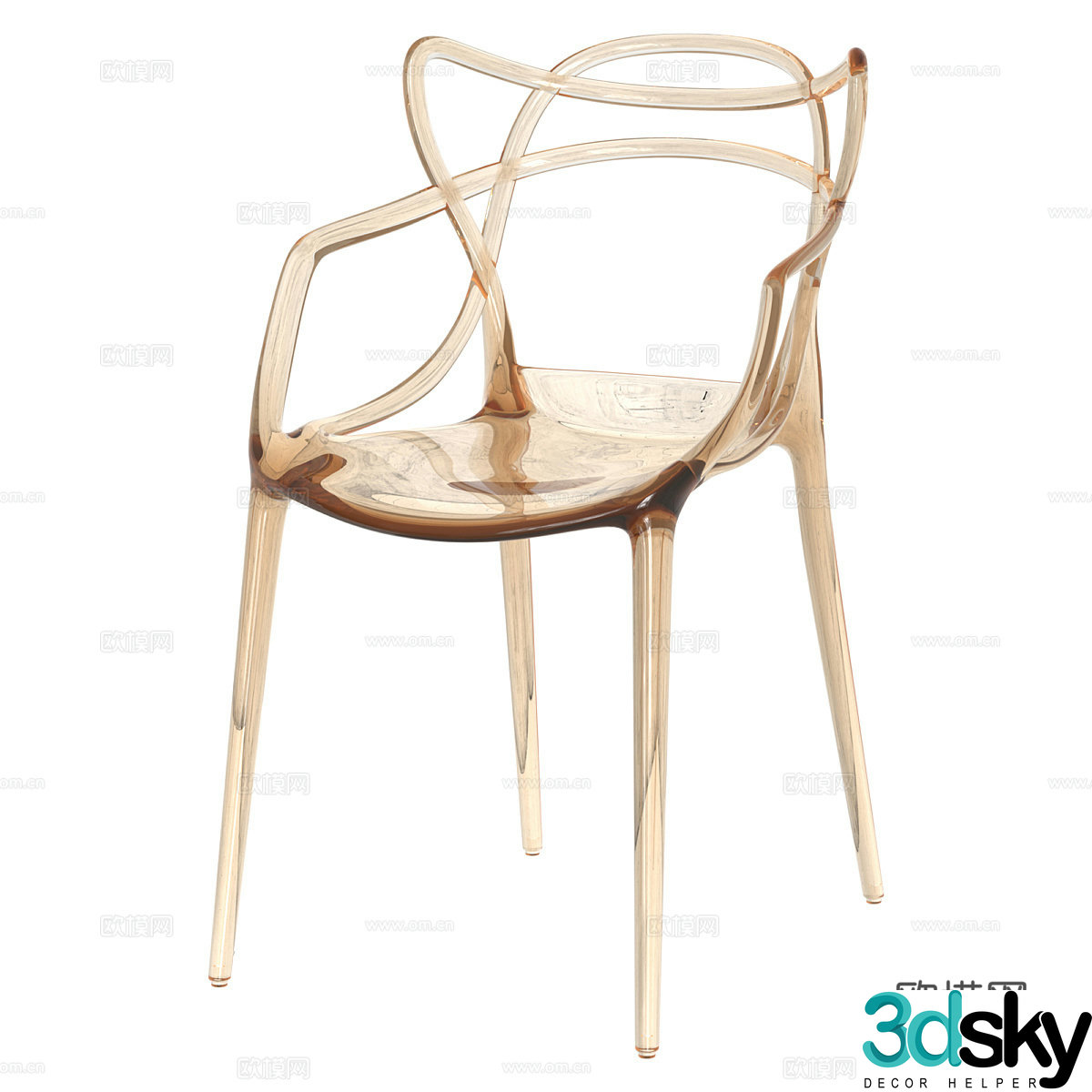 Modern acrylic chair single chair 3d model