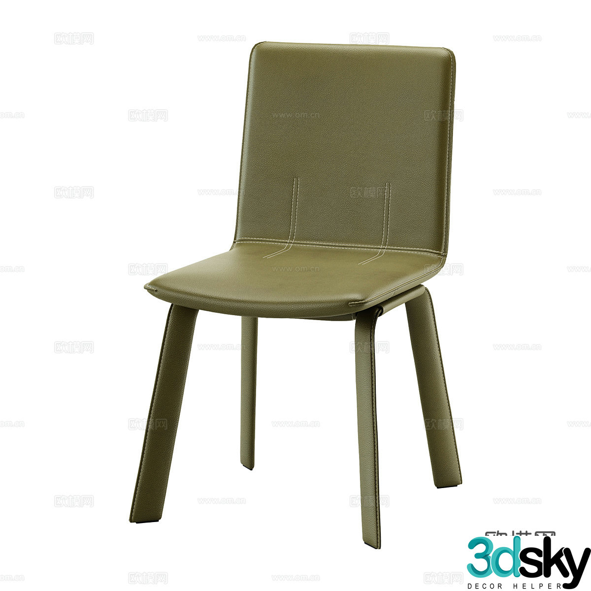Modern chair single chair dining chair 3d model