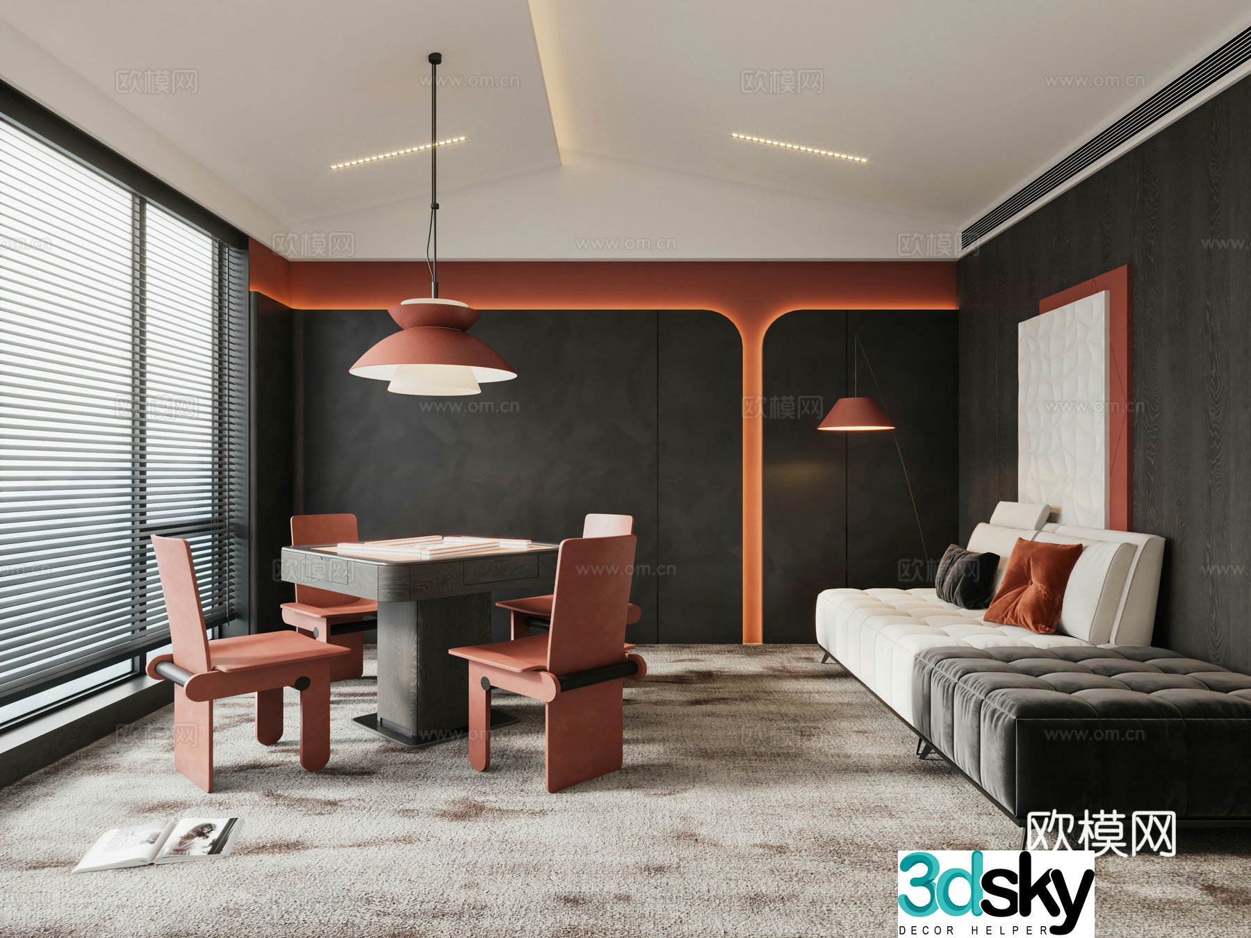 Modern chess room 3D model