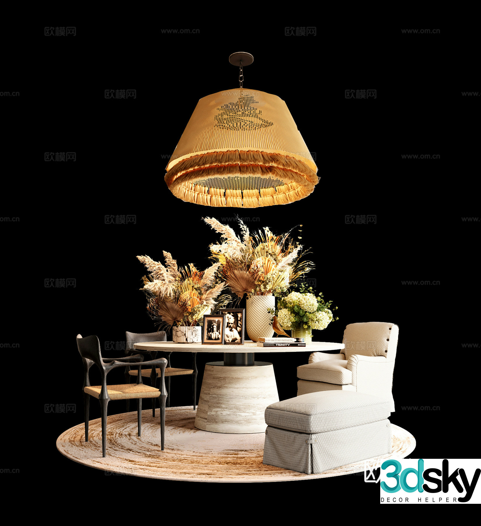 Modern ornament ornament vase chandelier 3d model