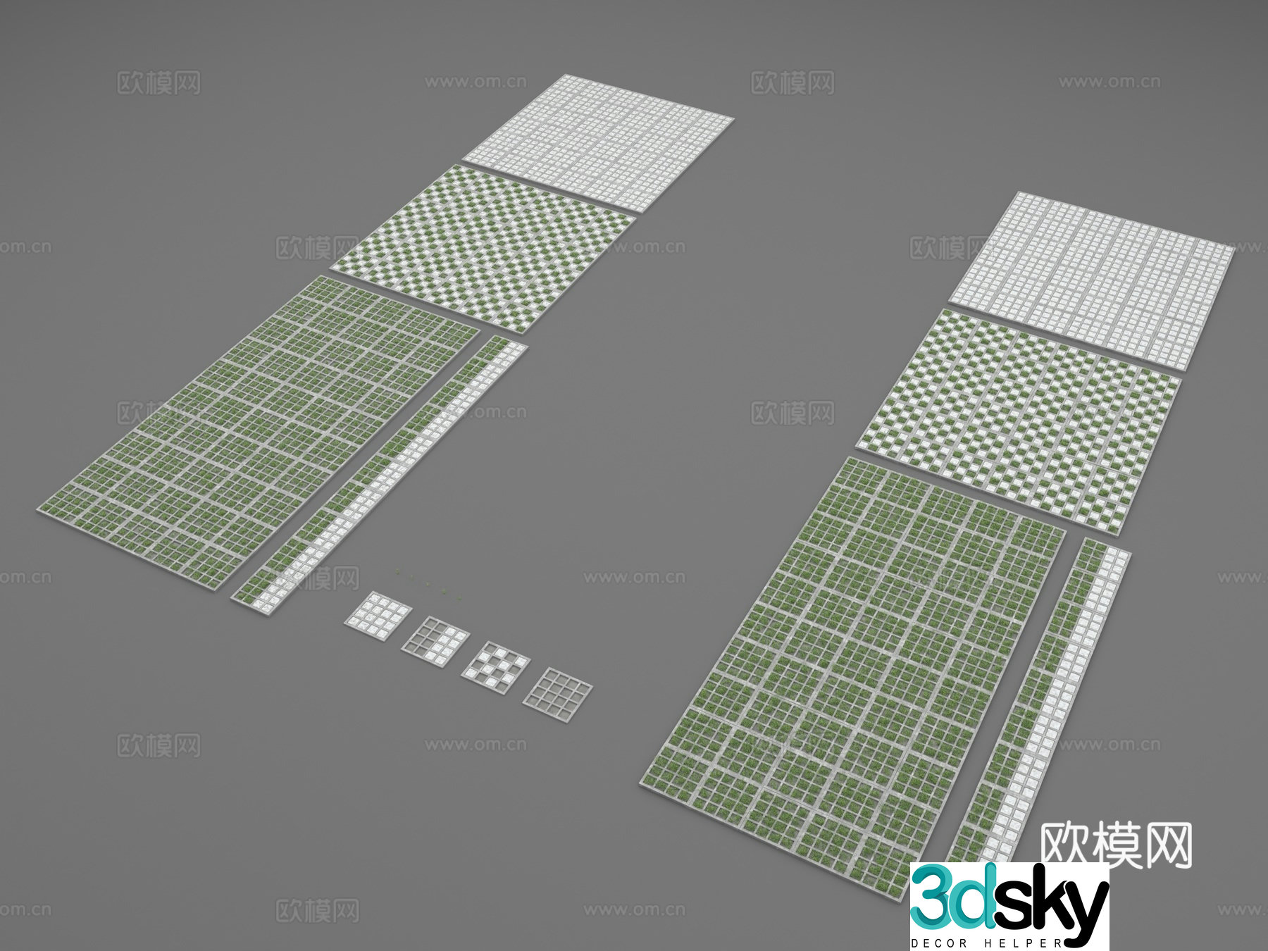 Lawn brick parking space grass transfer parking space lawn parking space lawn 3d model