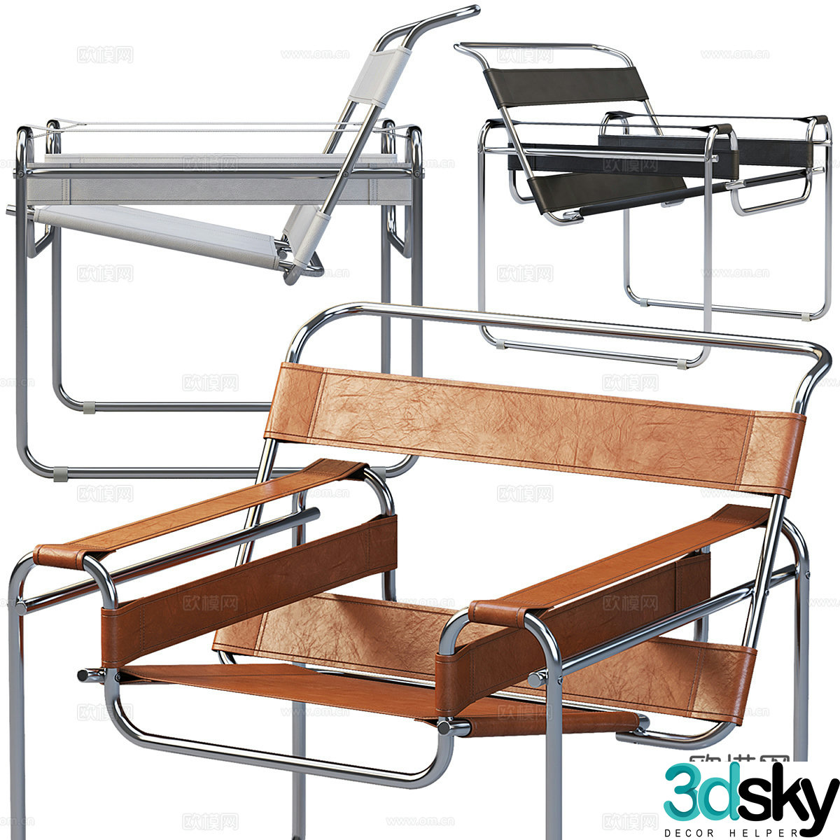 Medieval chair leisure chair 3d model