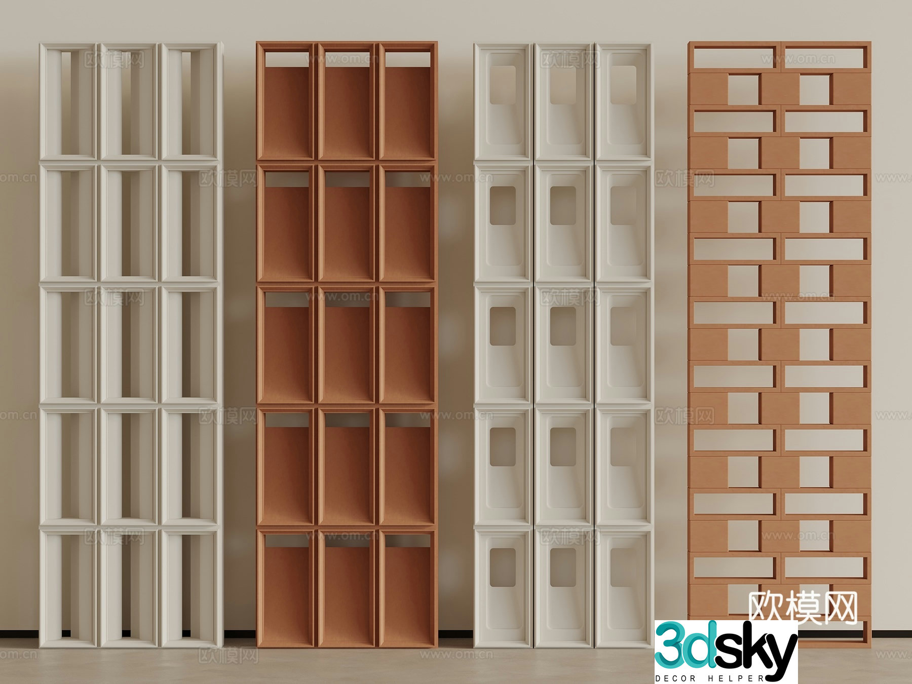Wasabi cement bricks Cement brick partitions Red bricks Flower tiles Hollow prefabricated 3D model