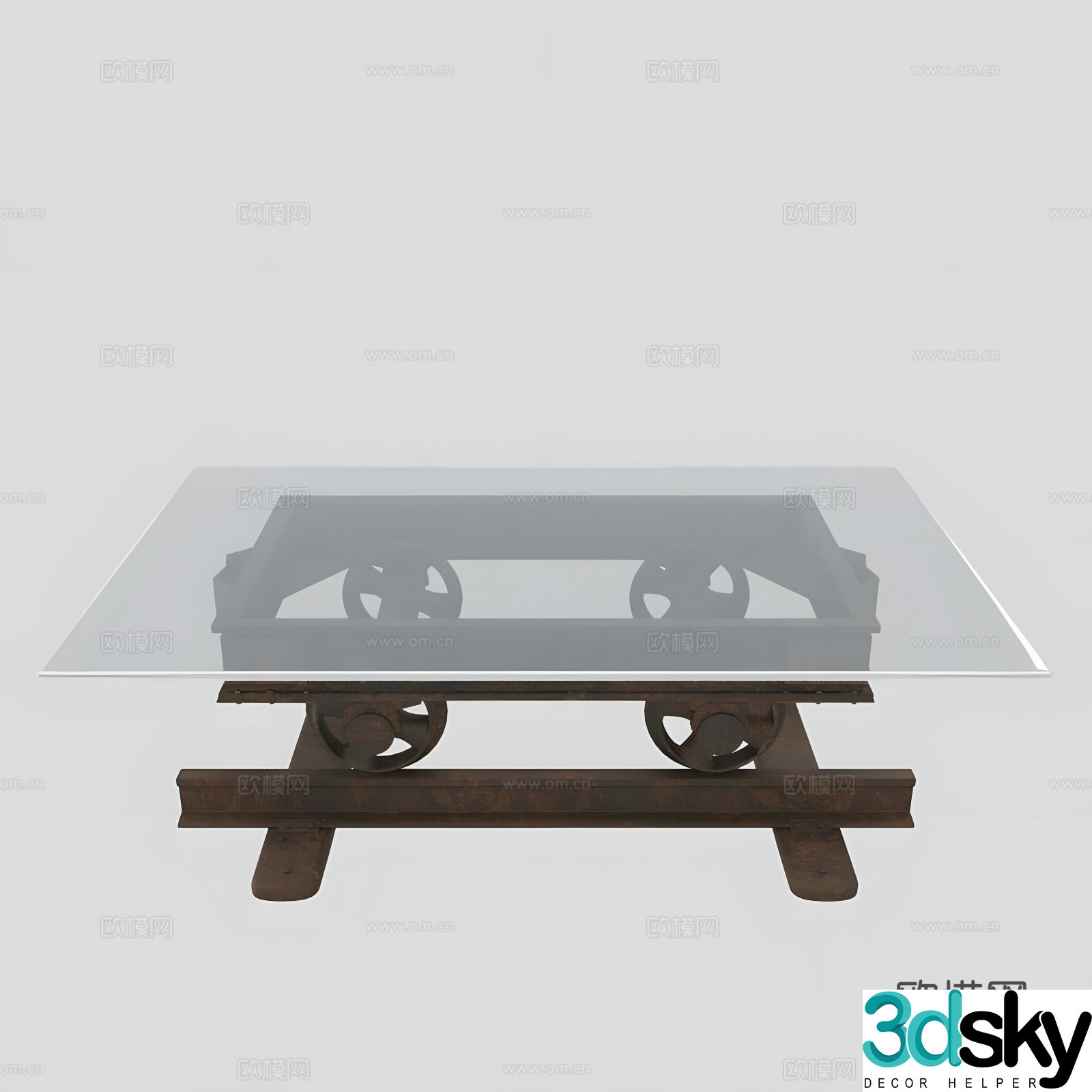 Glass coffee table 3d model