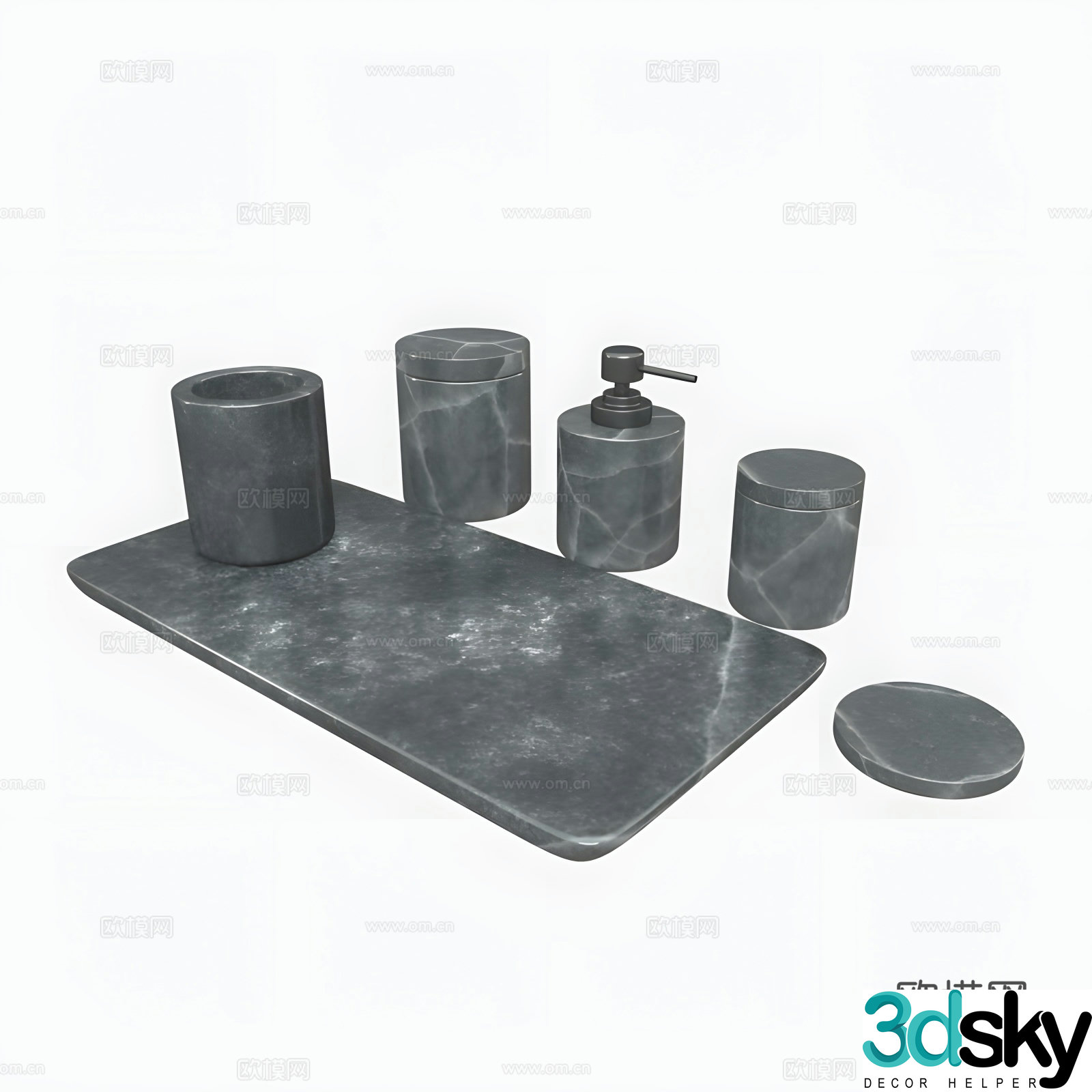 bathroom accessories 3d model