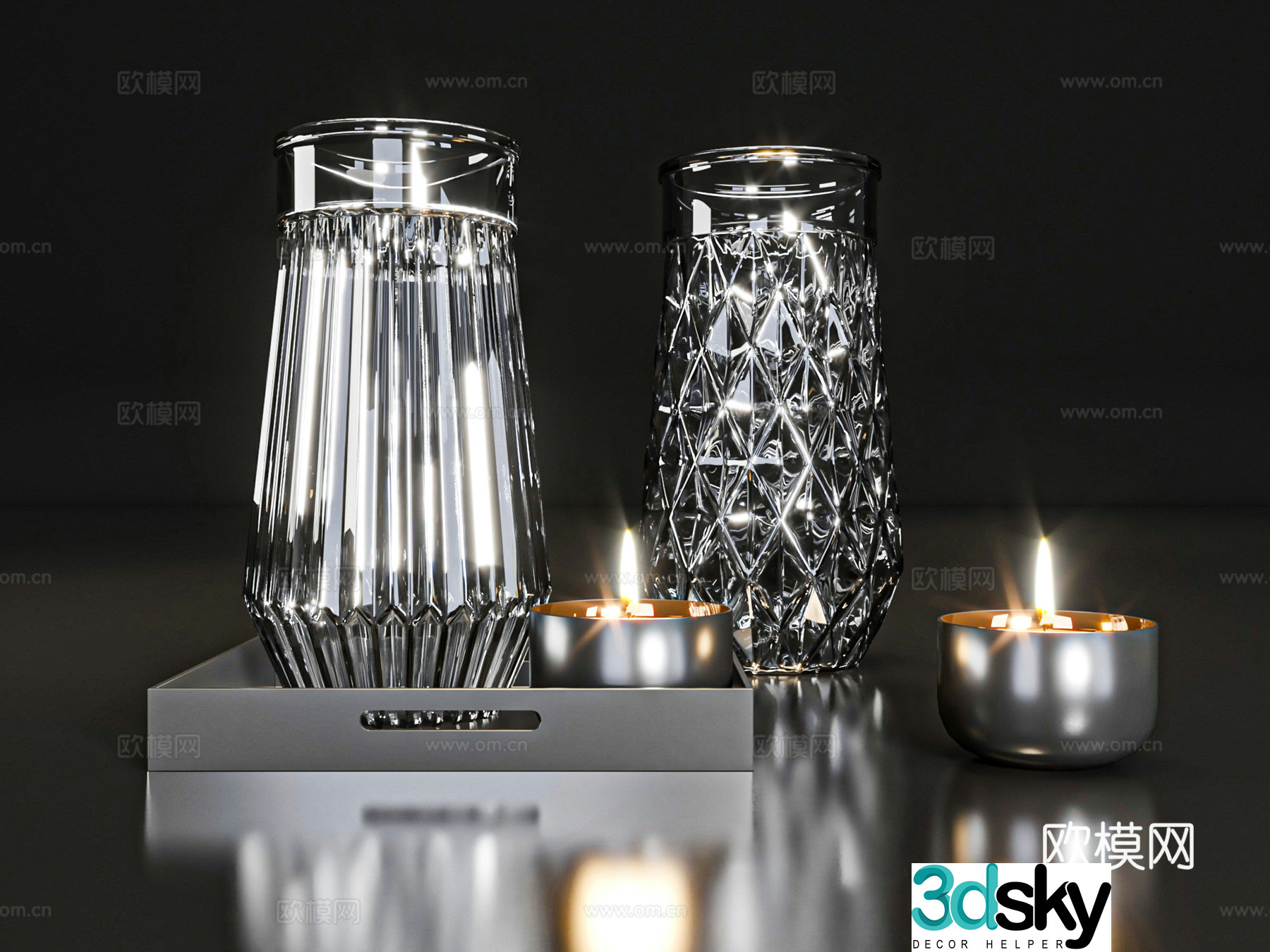 Desktop ornaments Candlestick lamp Book 3D model
