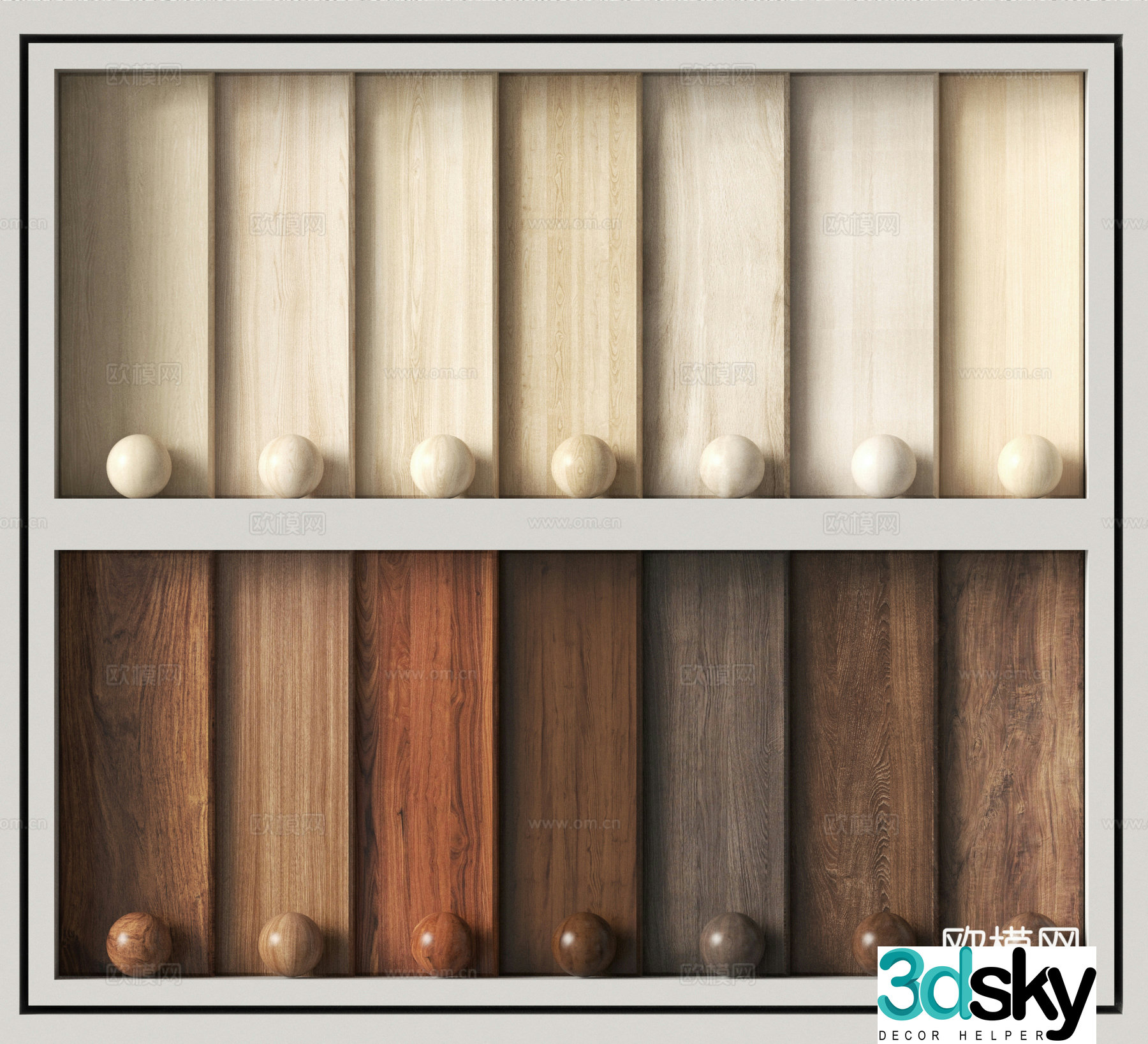 Modern wood grain wood veneer wood board 3d model