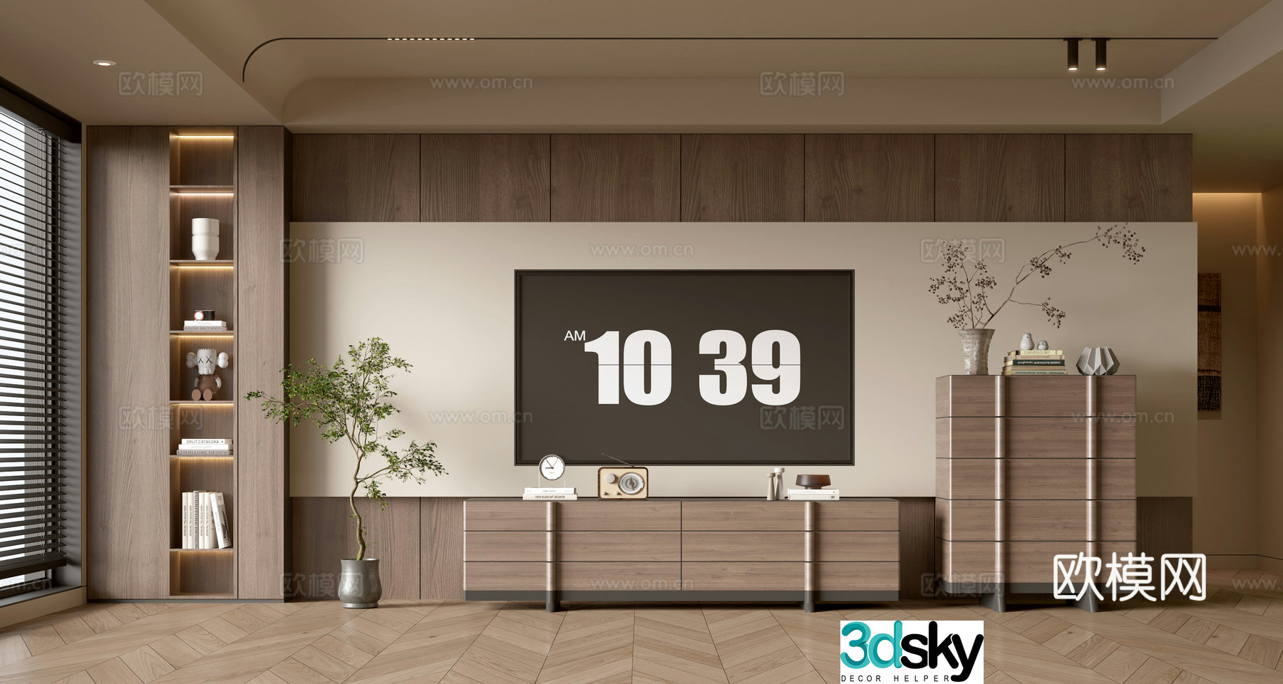 Wasabi TV background wall 3d model