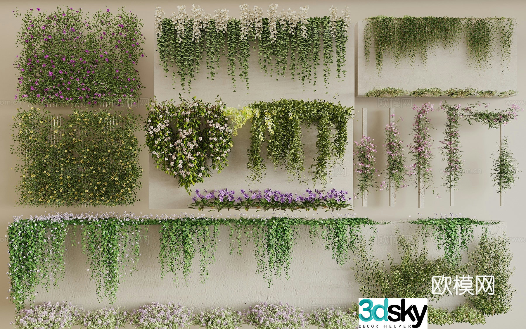 vine crawling plants rose vine vine rose plant wall flower vine ivy 3d model