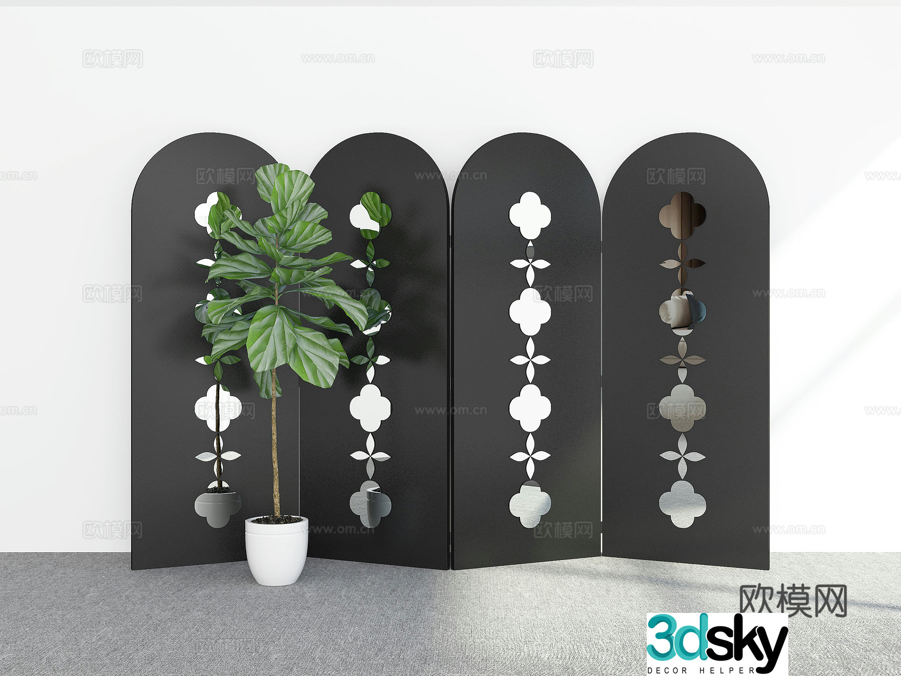 Middle-aged screen 3d model