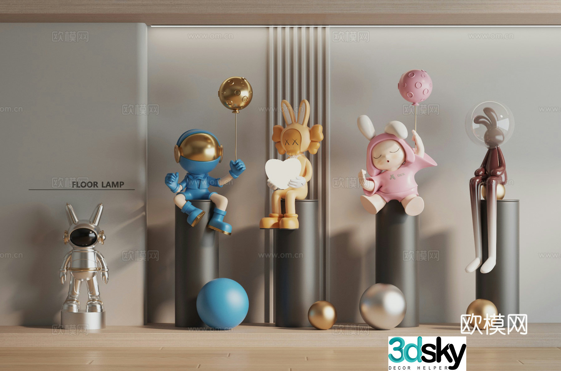 Modern sculpture ornaments Trendy toy doll 3d model
