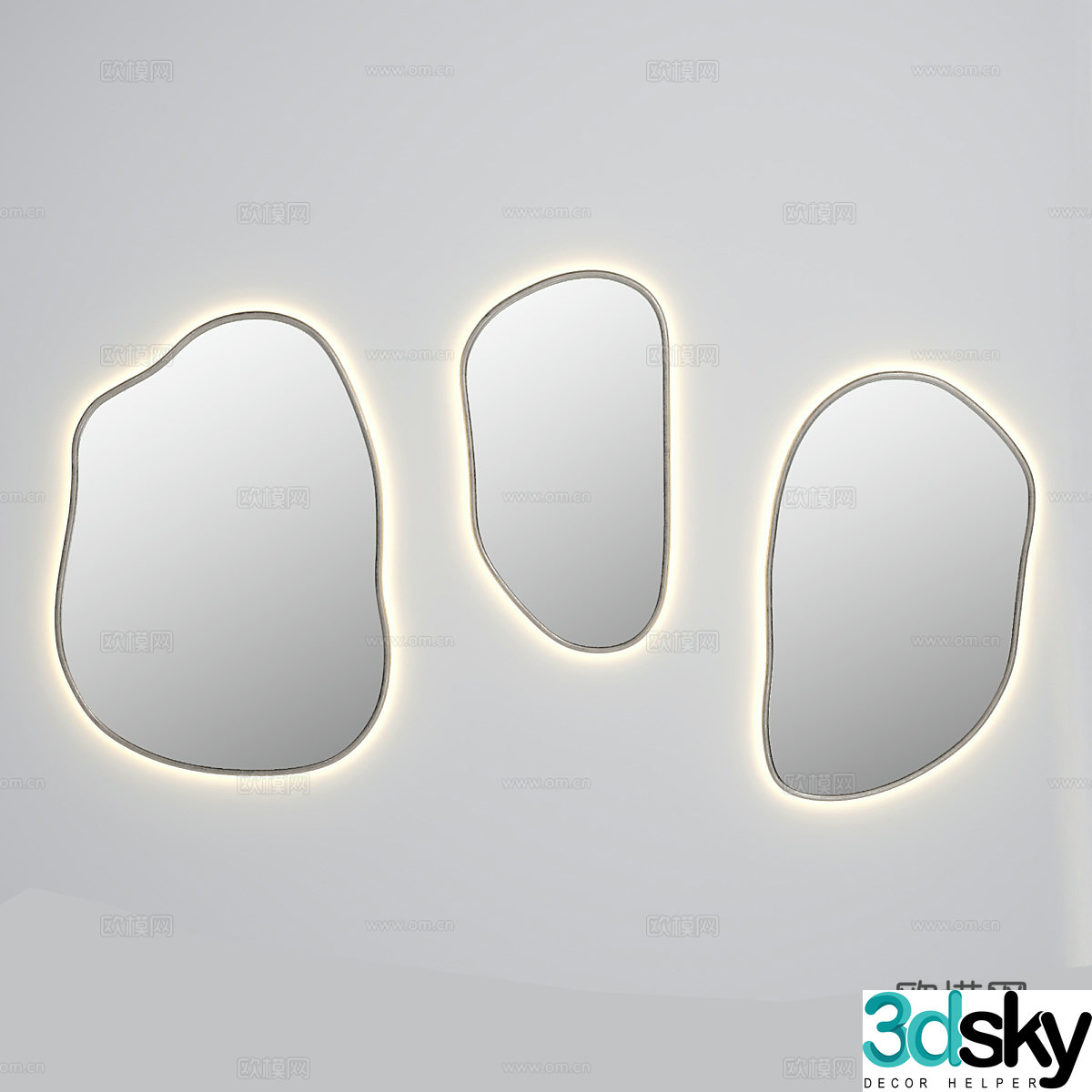 Modern mirror Decorative mirror Modeling mirror 3d model