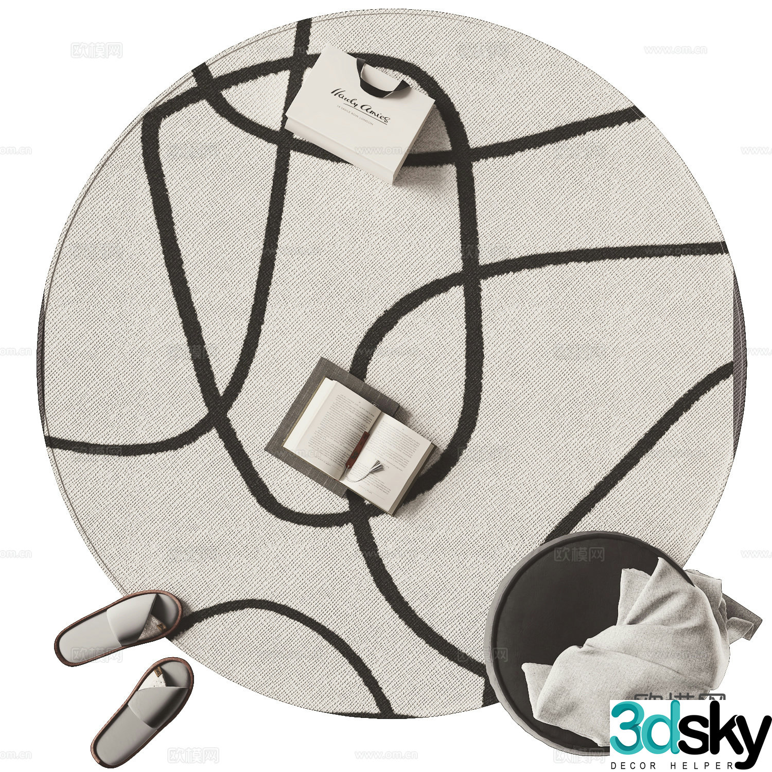 Modern round carpet 3d model