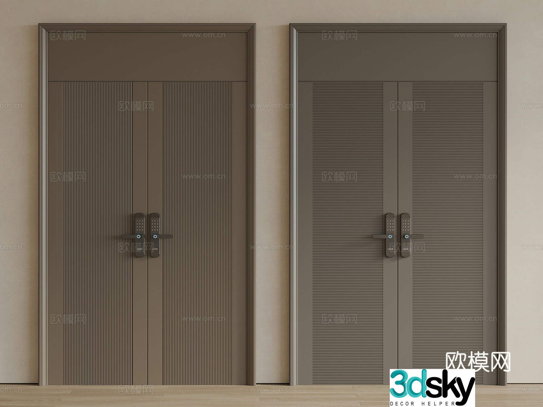 Modern double door 3D model