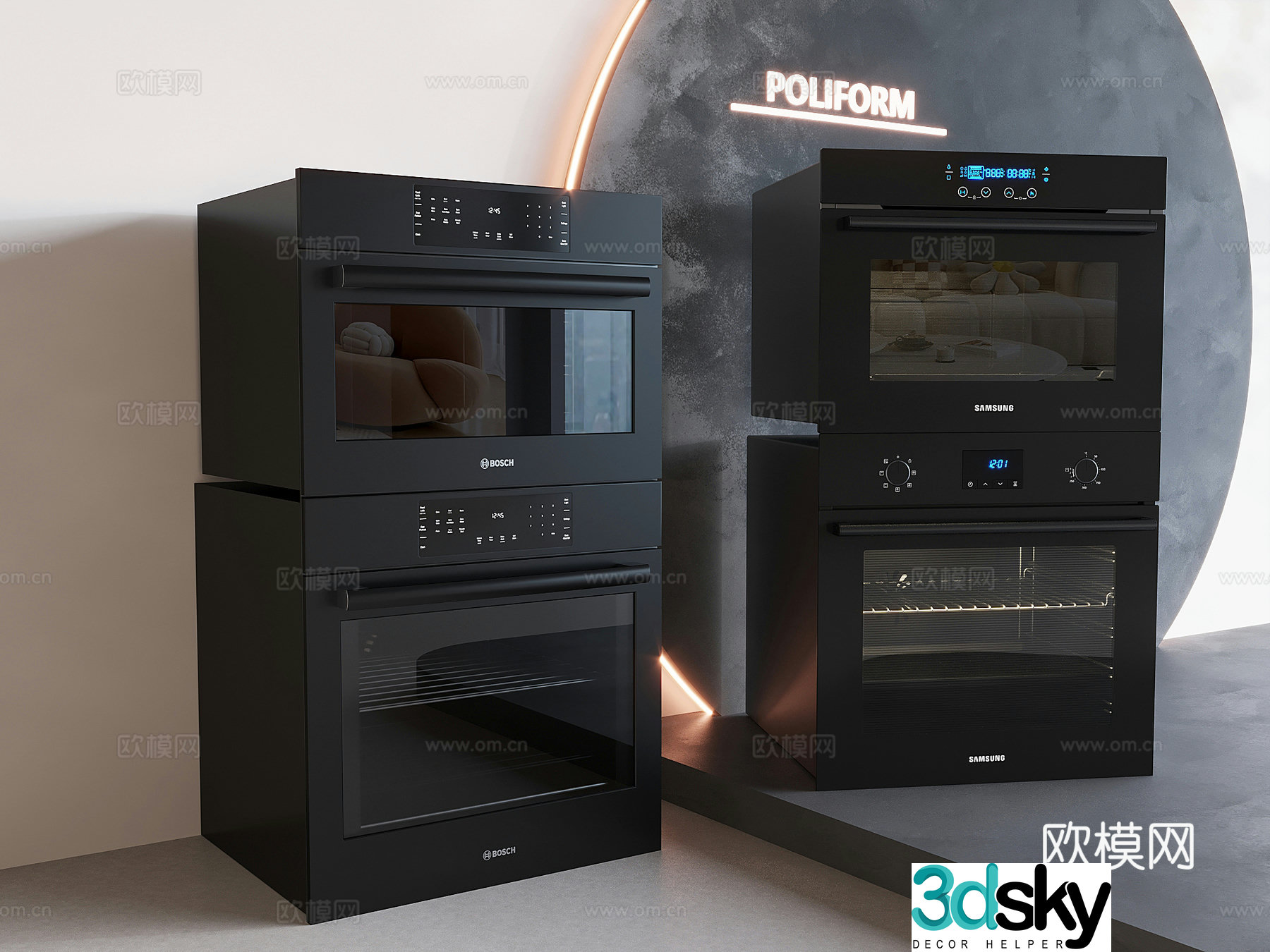 Intelligent built-in oven steaming and baking integrated kitchen appliances steam box oven 3D model