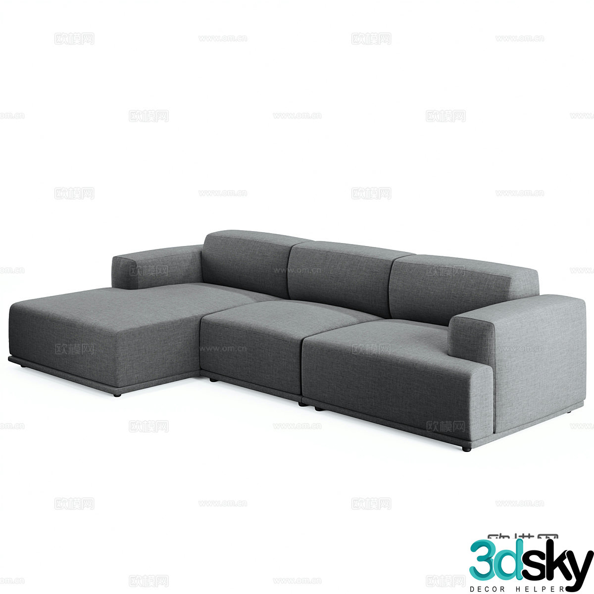 Modern multi-person sofa corner sofa 3d model