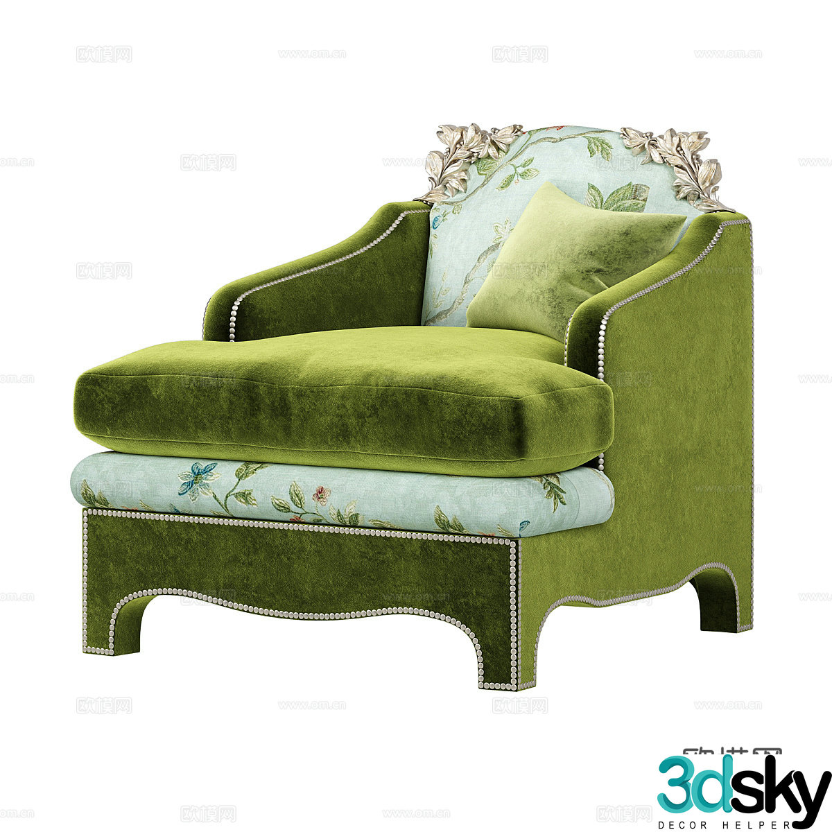 French single sofa 3d model