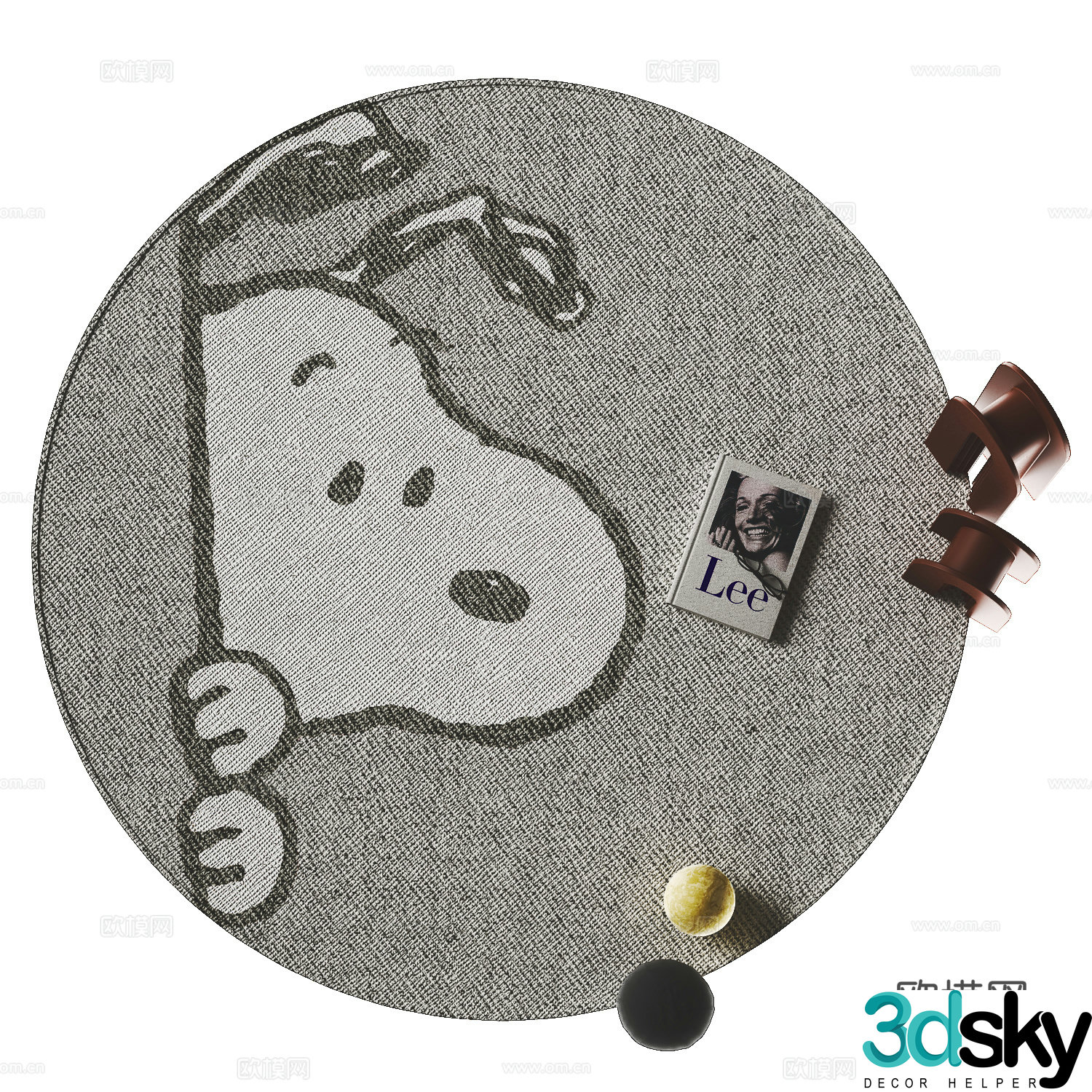 Modern children’s carpet Round carpet 3d model