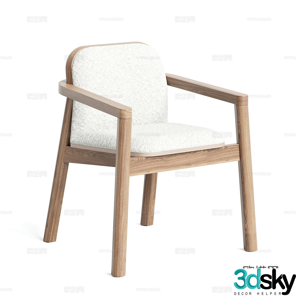 Modern chair single chair dining chair 3d model