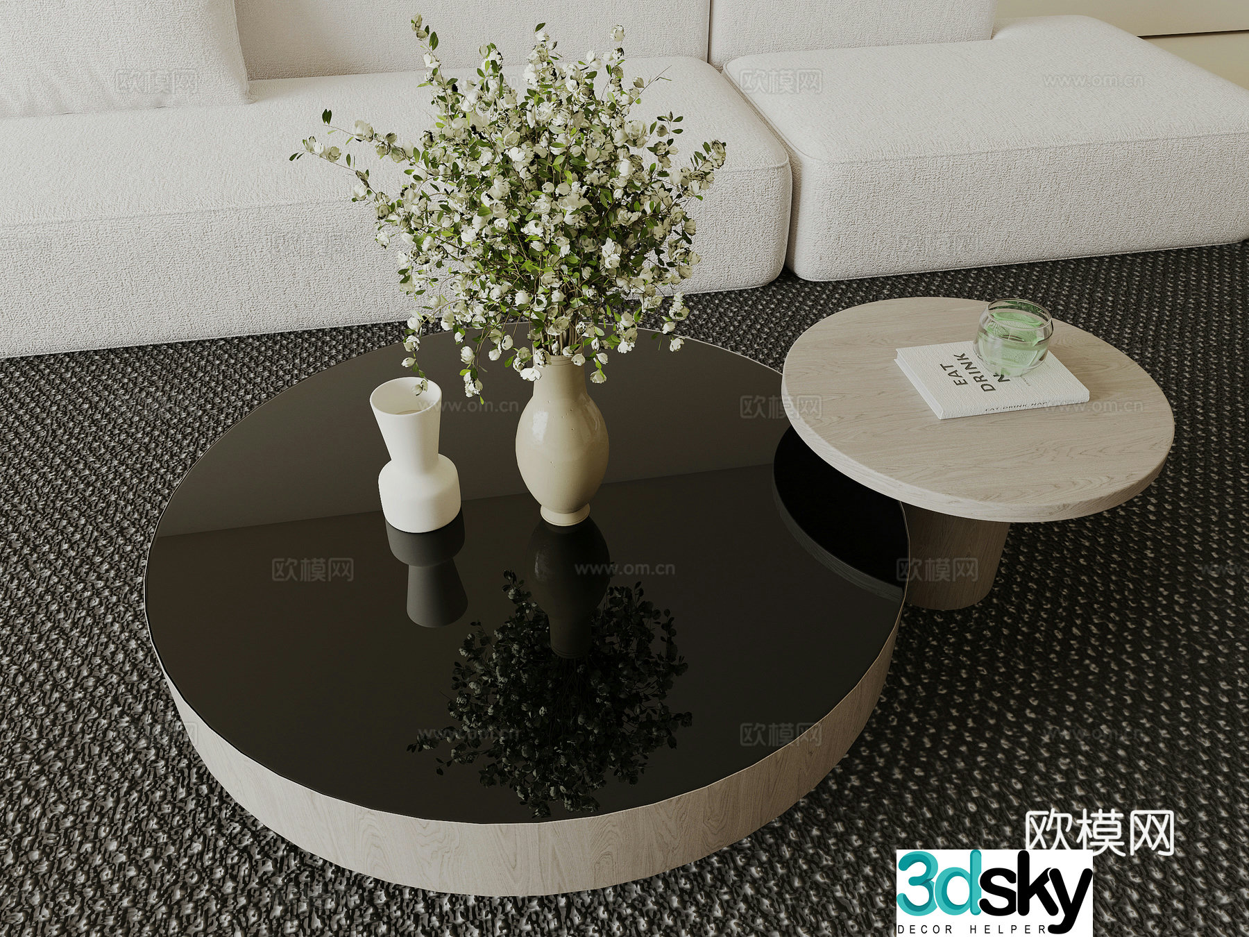 Modern mother-child coffee table 3d model