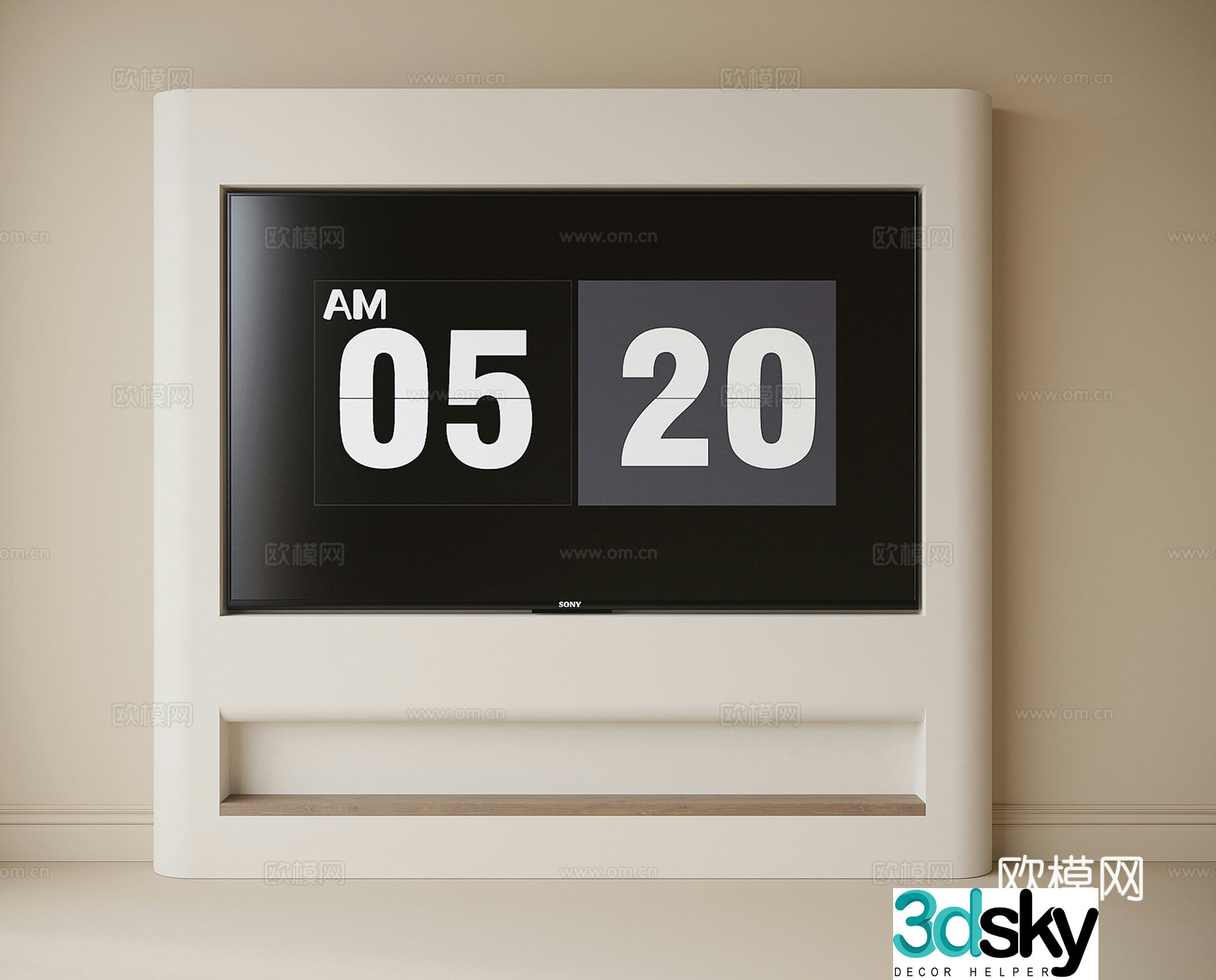 French TV cabinet TV set TV wall 3d model
