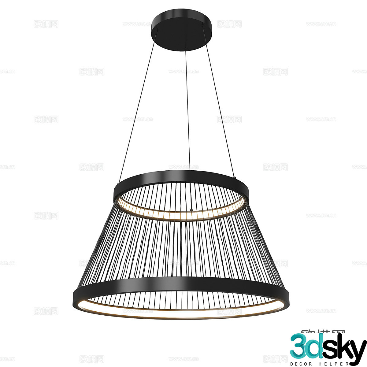 Modern minimalist chandelier restaurant chandelier 3d model