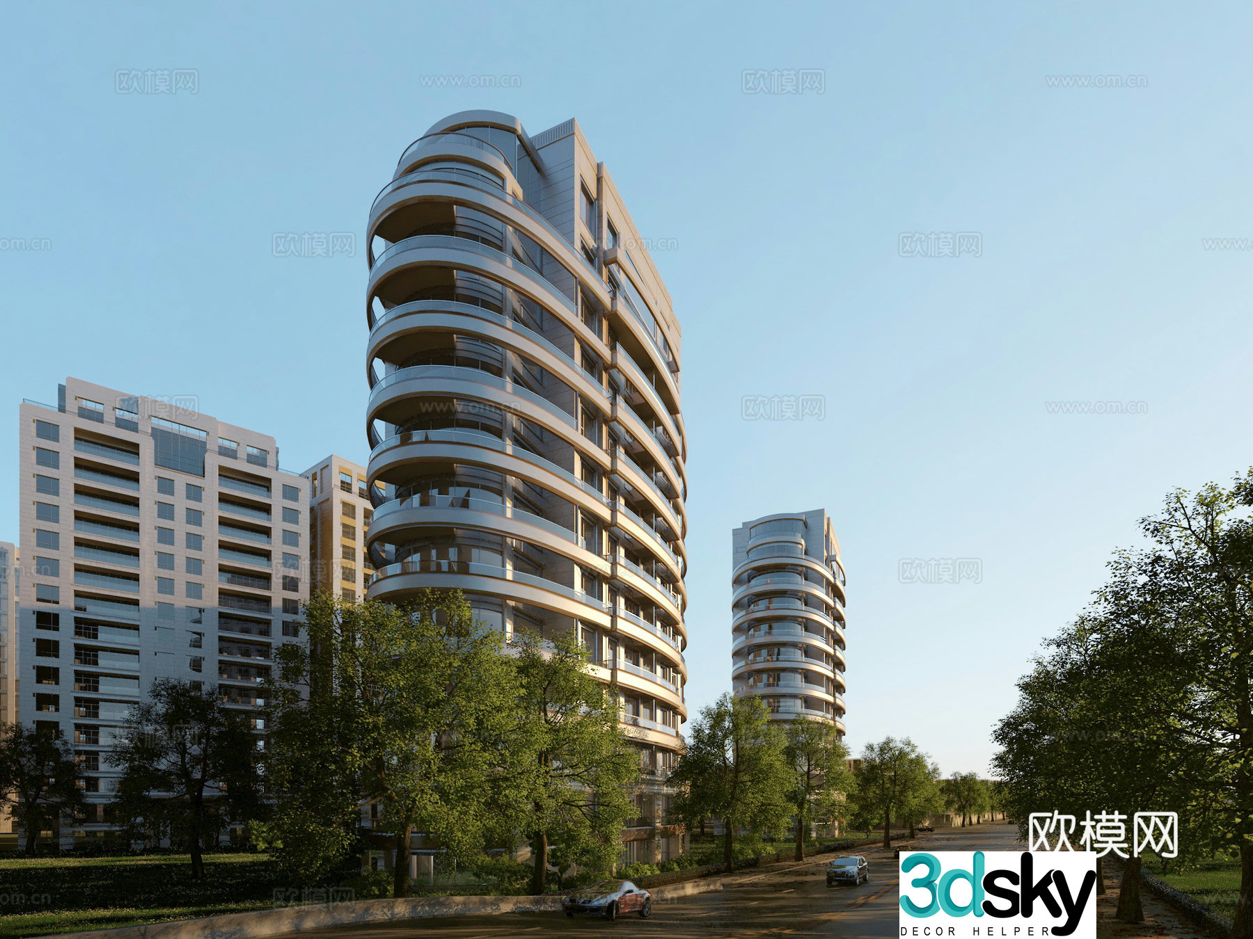 Residential building exterior 3d model