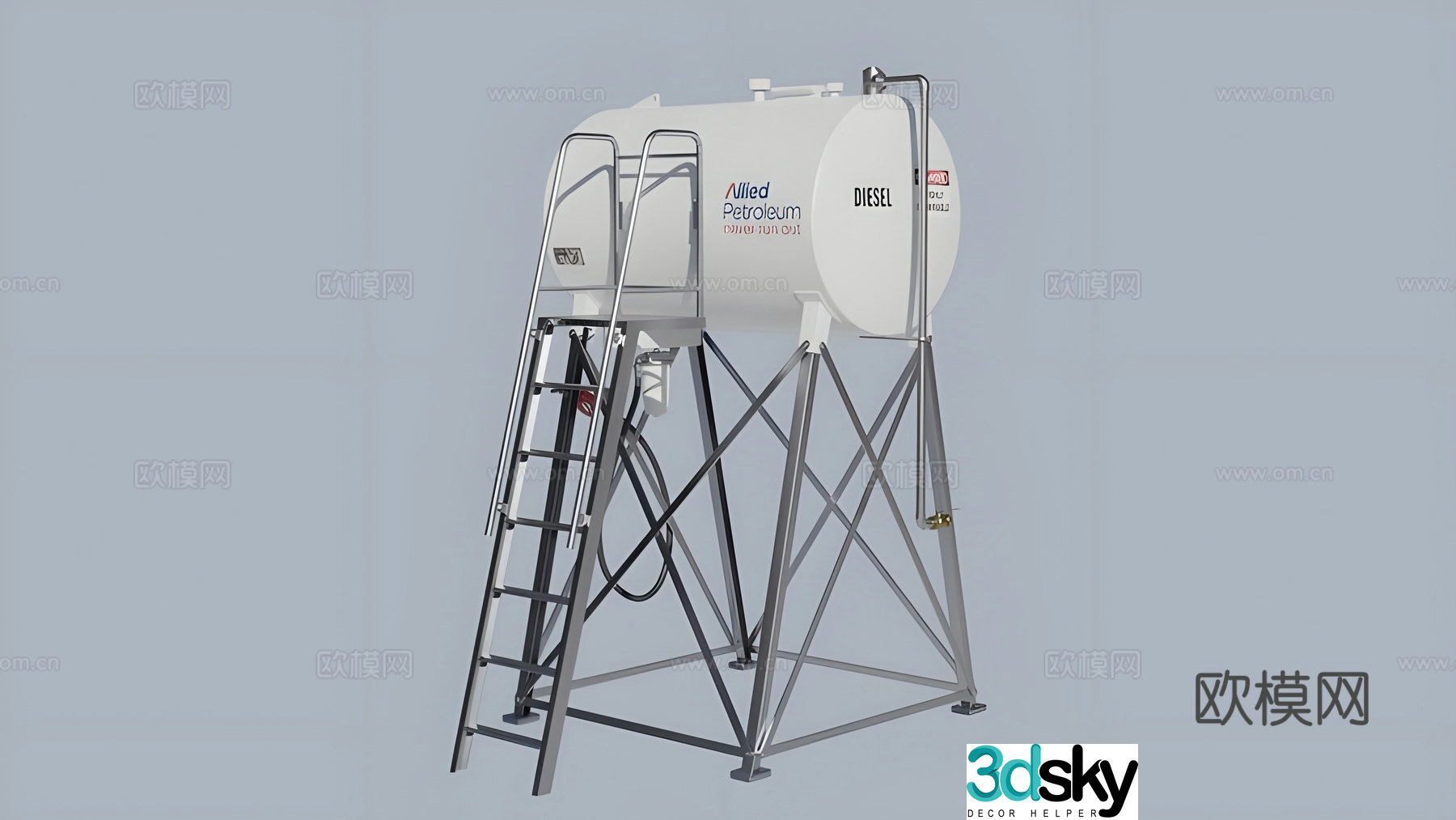 Industrial diesel tank 3D model