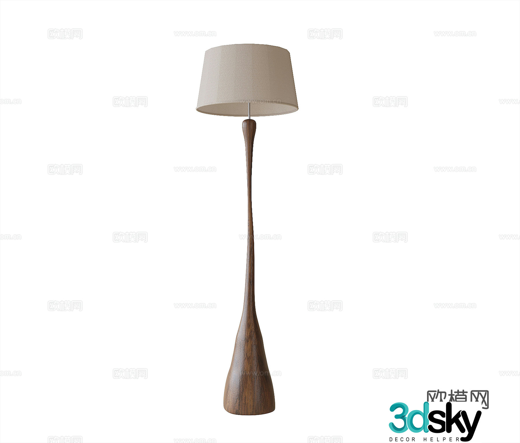 Middle-aged floor lamp 3d model