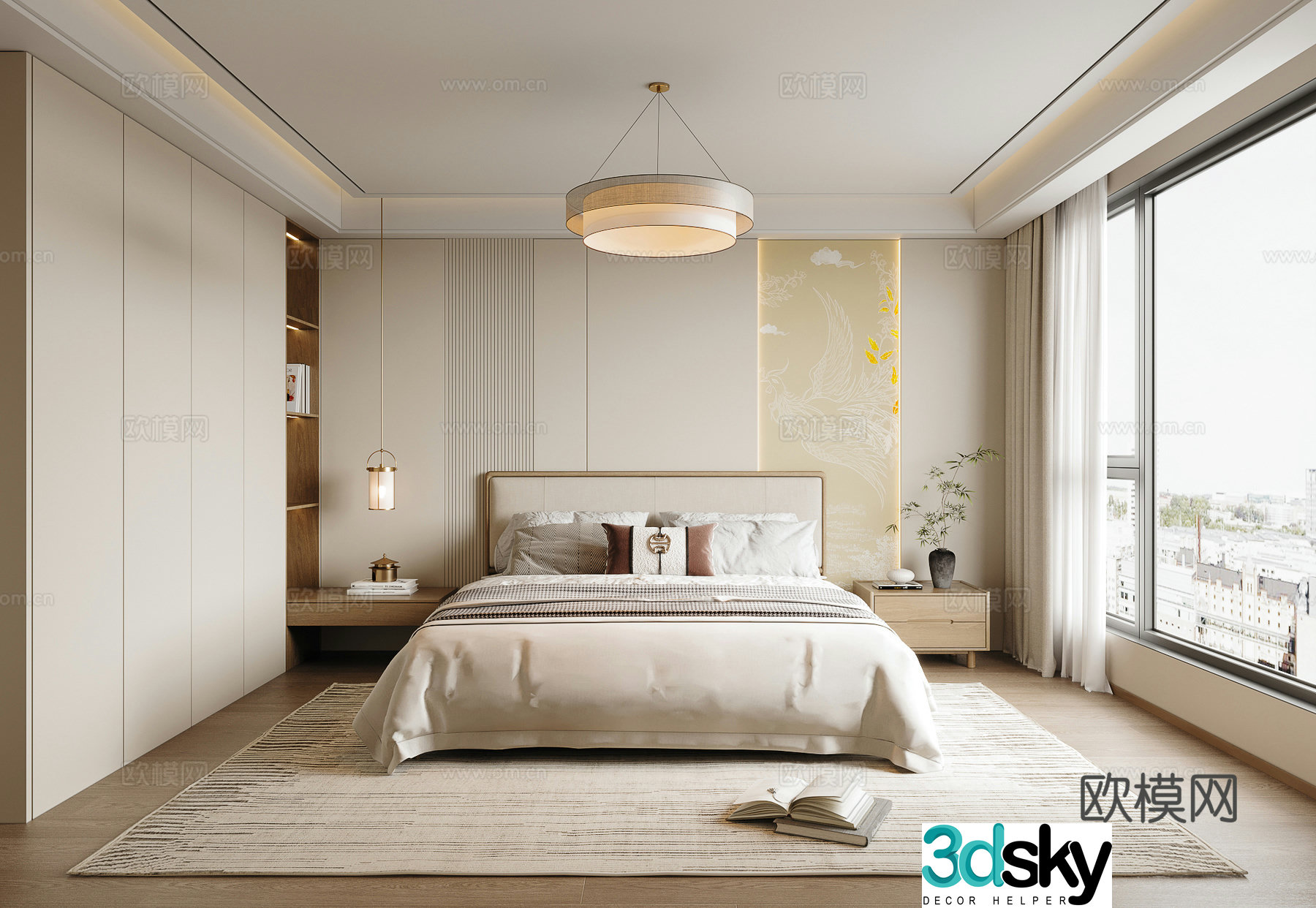 New Chinese style bedroom master bedroom 3D model