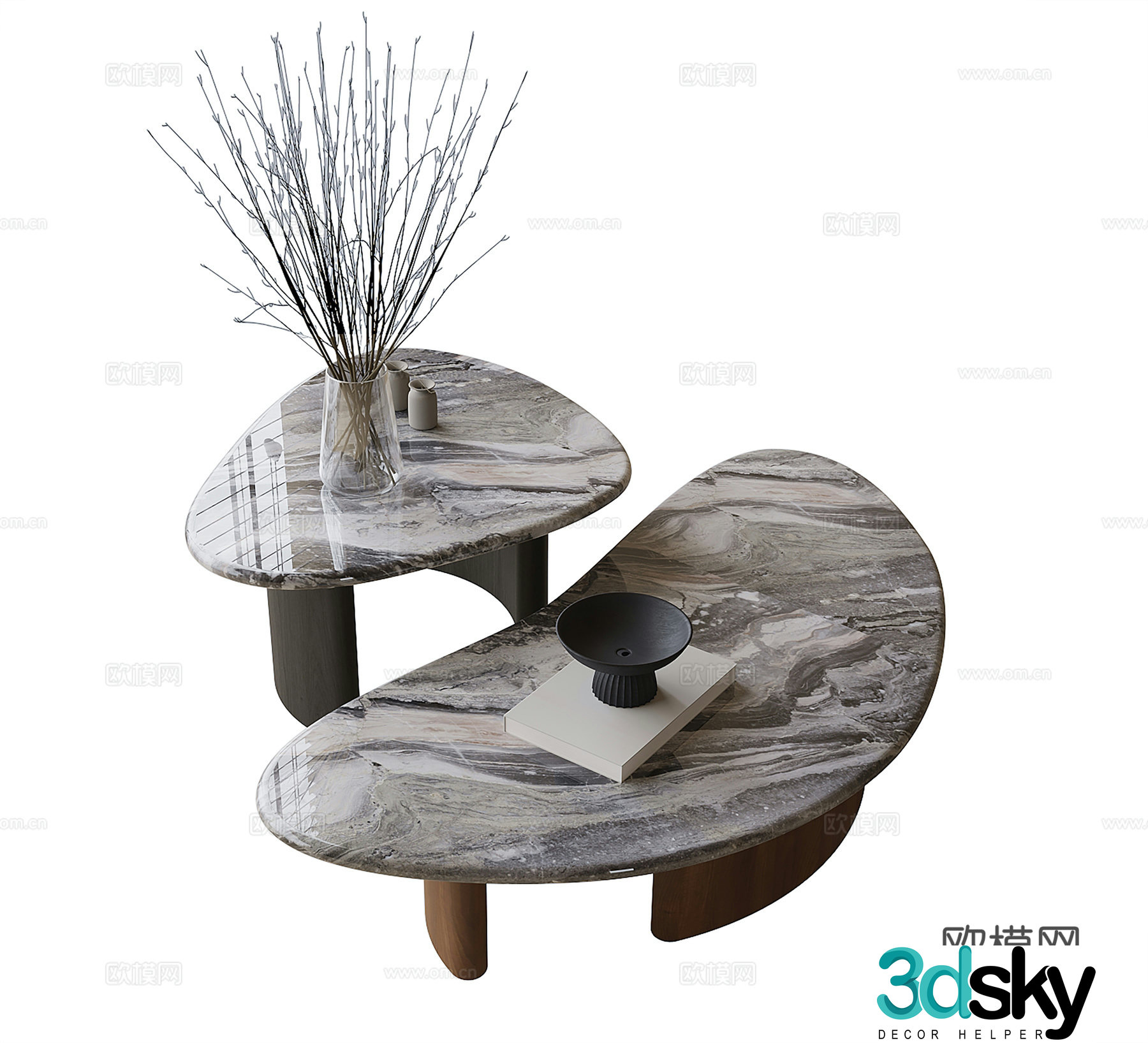 Modern mother-child coffee table 3d model