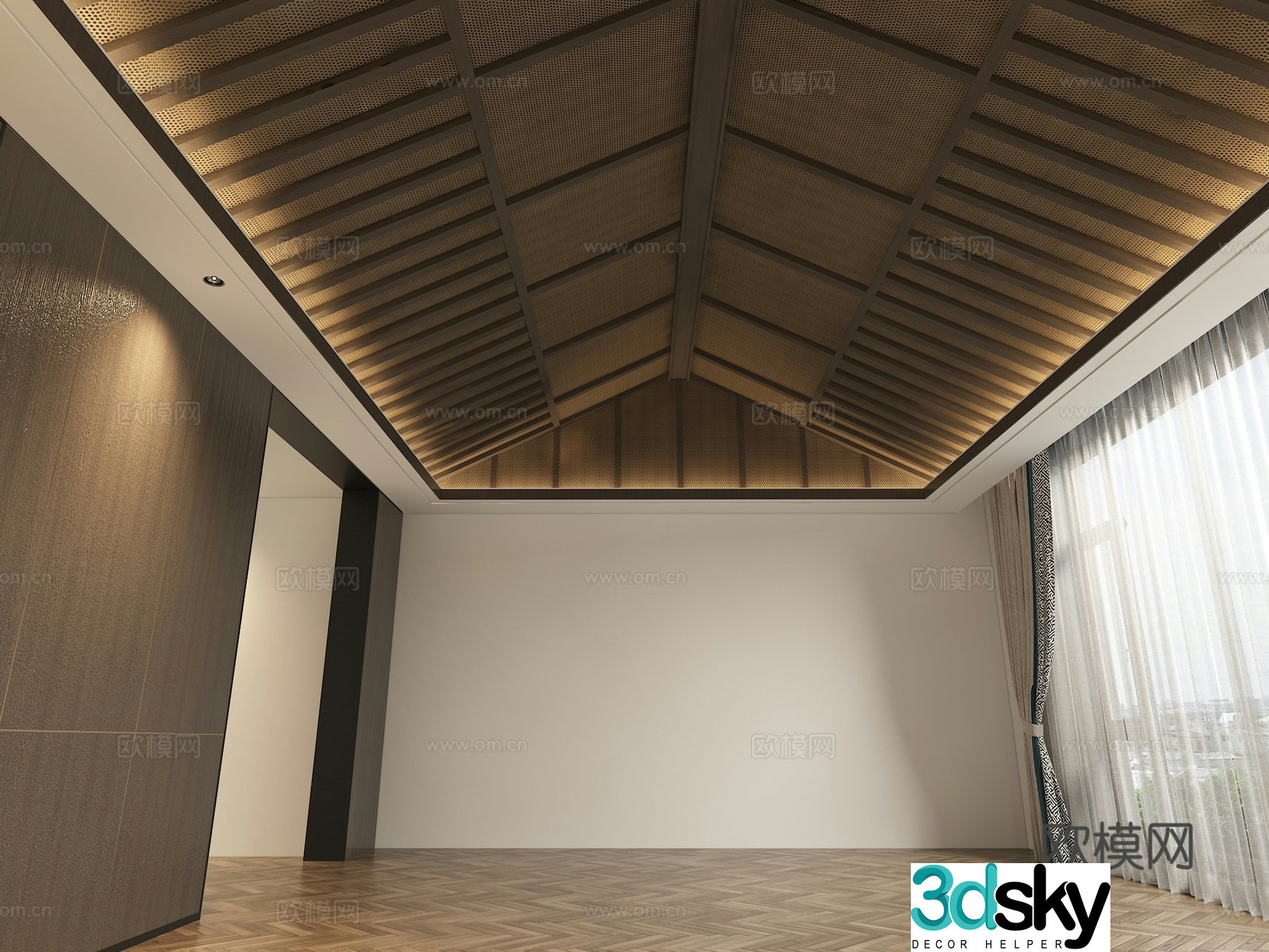 New Chinese style ceiling 3D model