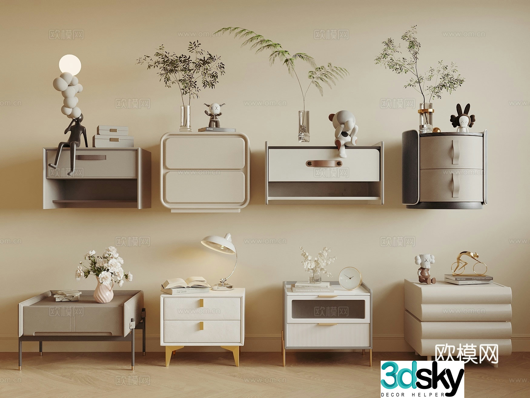 Modern bedside table 3d model