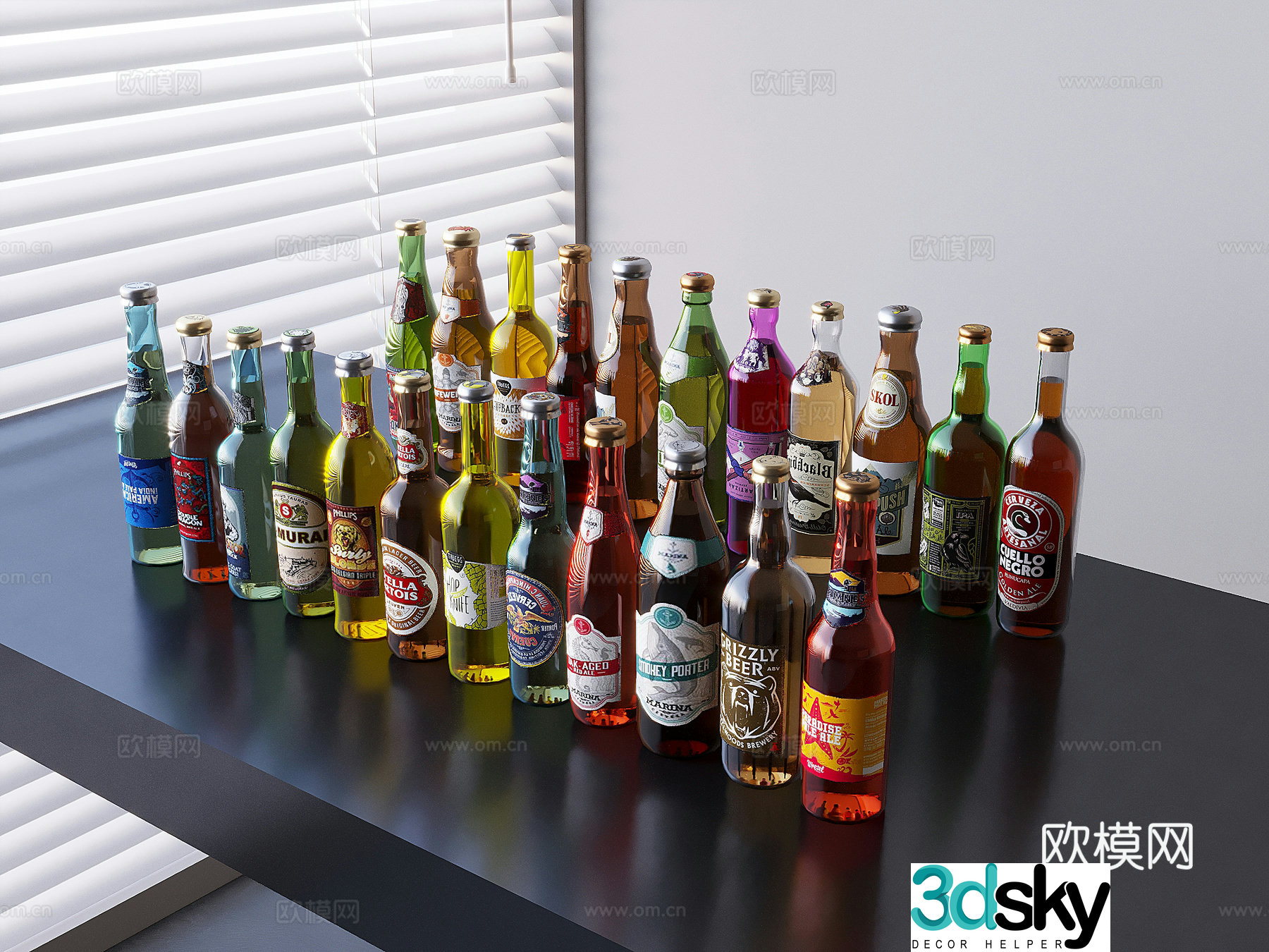Drink drink drink and wine bottle 3D model