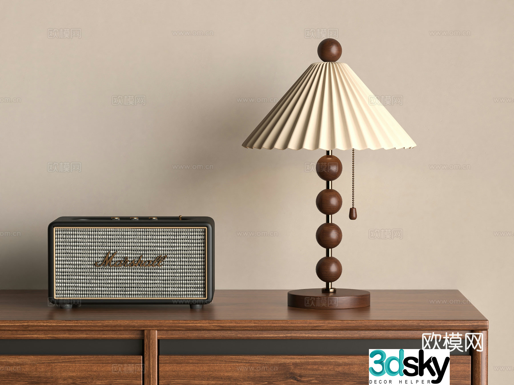 3D model of medieval style table lamp