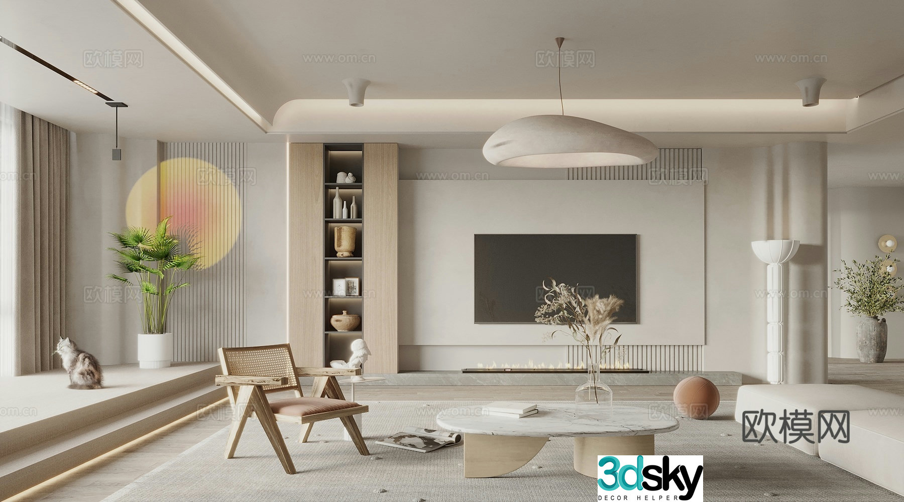 Wasabi TV background wall 3d model